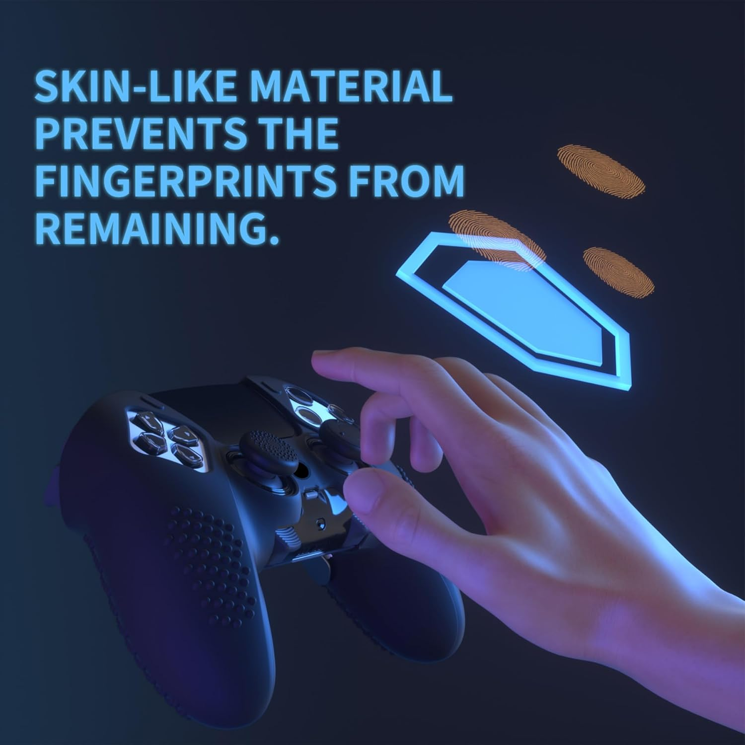 Playvital 3D Studded Edition Anti-Slip Silicone Cover Case for Ps5 Edge Controller, Soft Rubber Protector Skin for Ps5 Edge Wireless Controller with 6 Thumb Grip Caps - Black image number 5