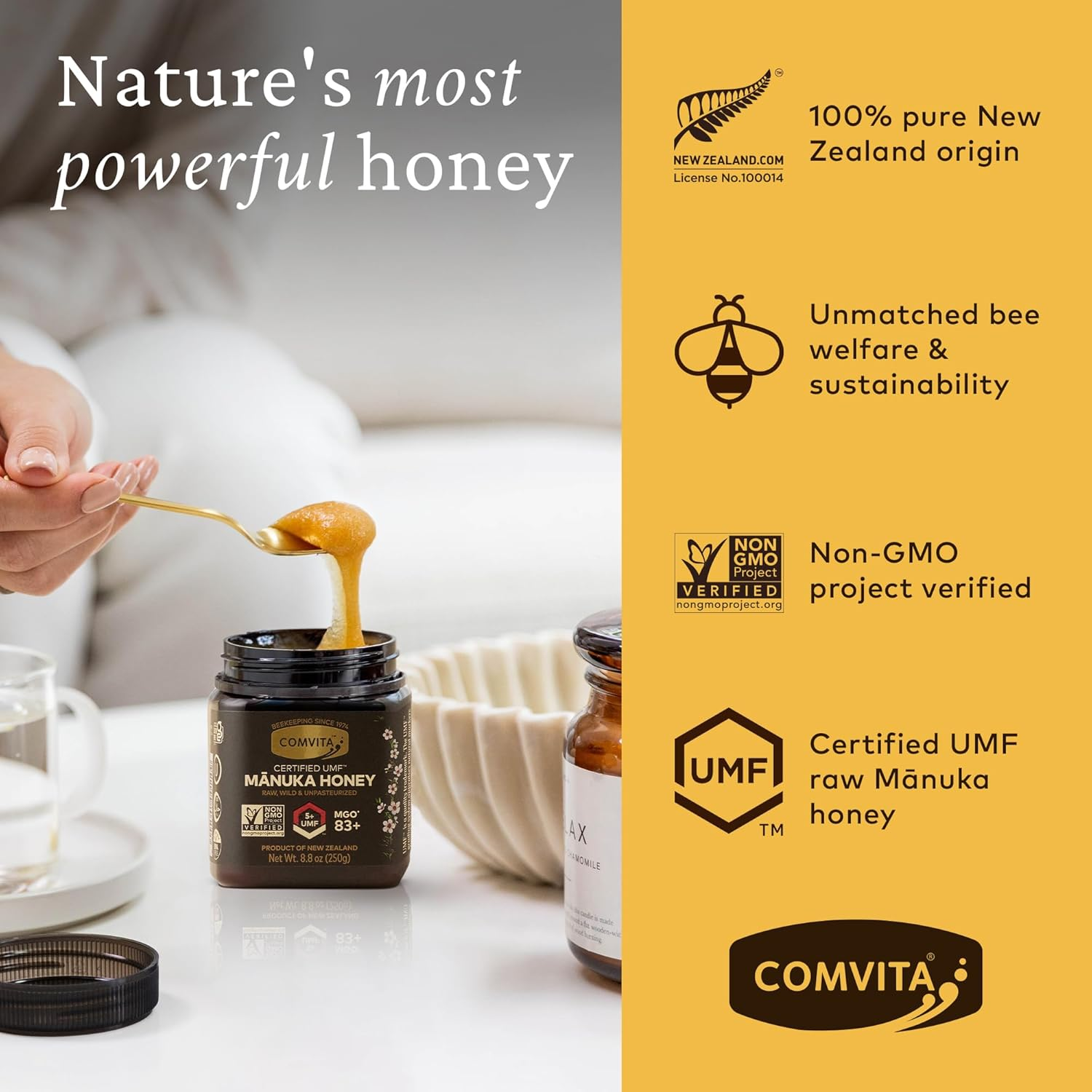 Comvita UMF 5+ Manuka Honey 250 G, 250 Grams image number 6