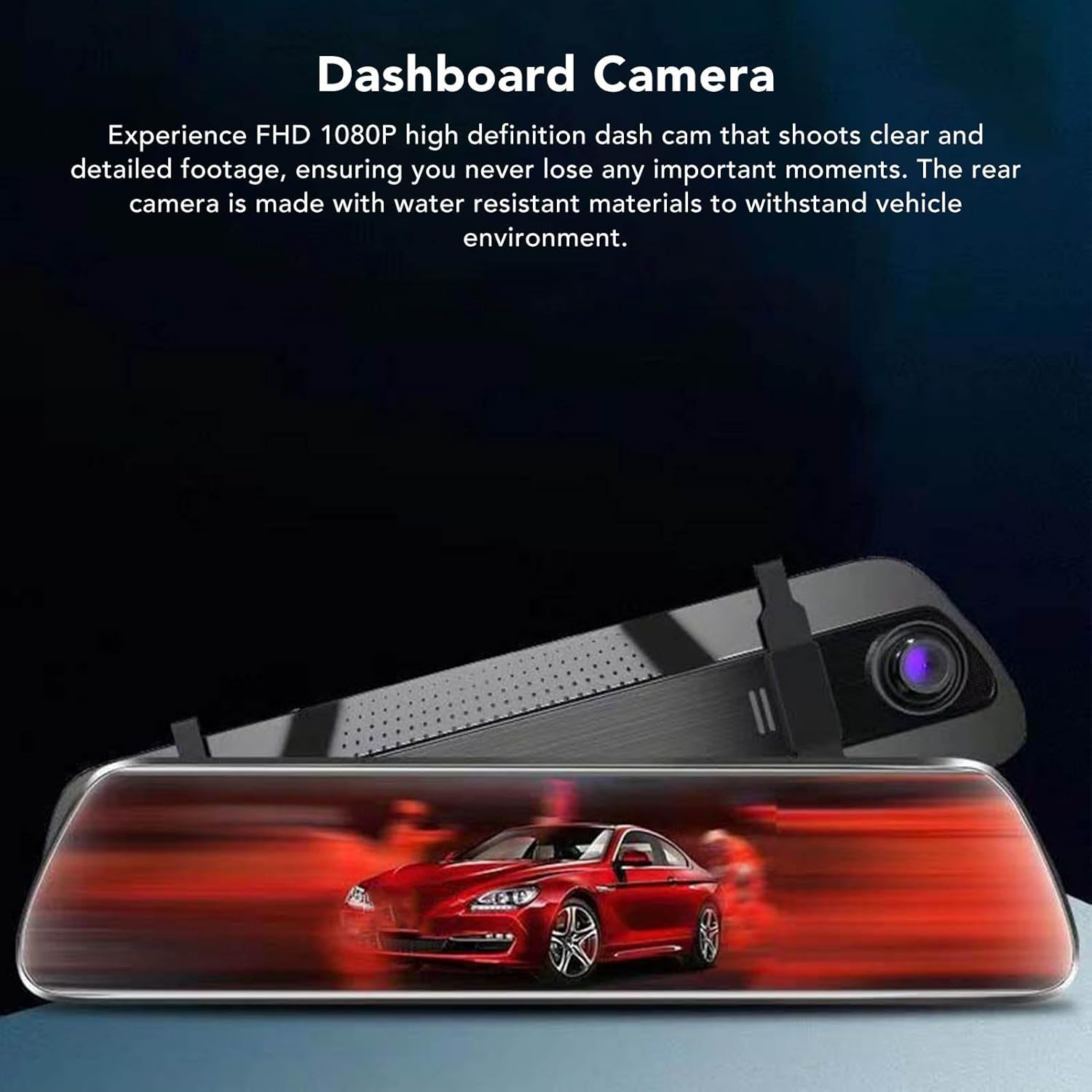 9.66In Mirror Touch Screen Dash Camera with 170&deg; Wide Angle, High Definition Recording, 24H Parking Mode for Cars image number 4