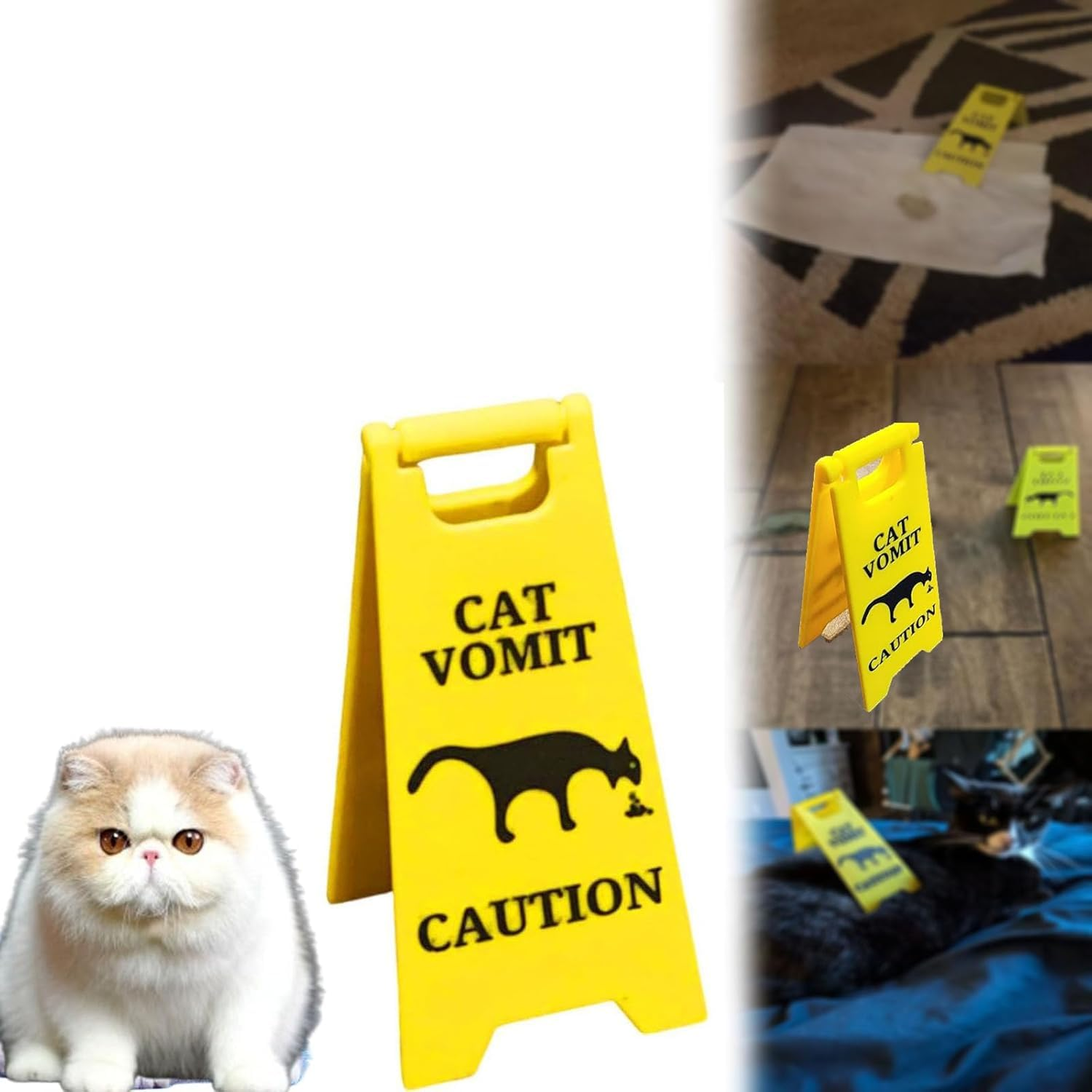 Afeamo Cat Vomit Sign, Funny Gag Cat Dog Vomit Warning Sign, Funny Yard Warning Sign Yard Decoration, Cat Dog Vomit Caution Sign, Cat Yard Sign, Prank Gift Cat Dog Lovers image number 4