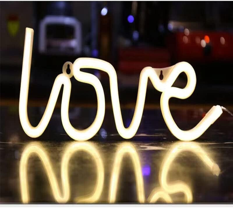 LED Neon Sign Lamp Usb/Battery Power Home Wedding Decor Love Rainbow Night Light - Pink image number 4