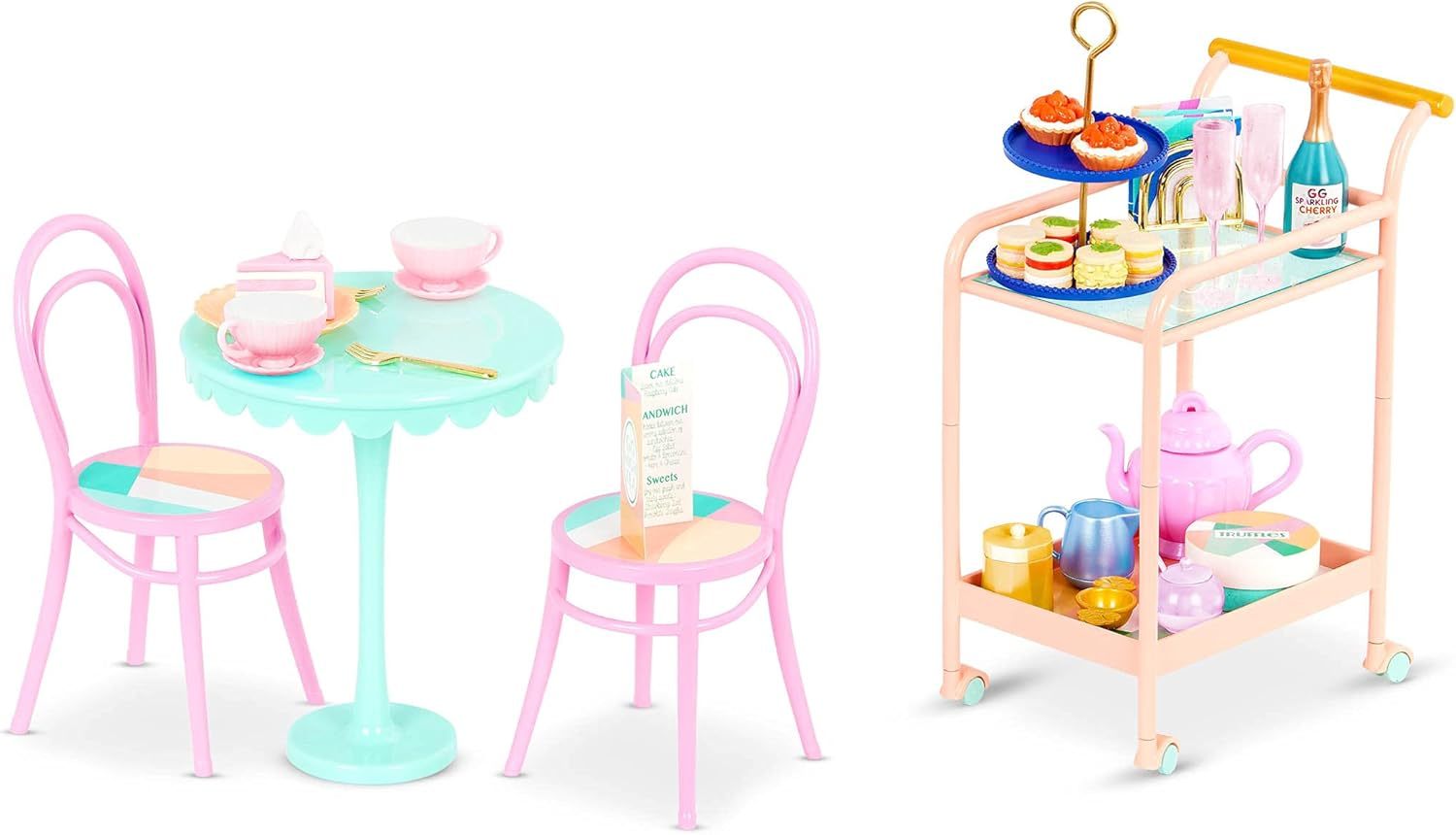 Glitter Girls &ndash; 14-Inch Doll Accessories &ndash; Rolling Tea Cart Playset &ndash; Table & Chairs Furniture, Teapot, Party Play Food &ndash; 3+ Years image number 1