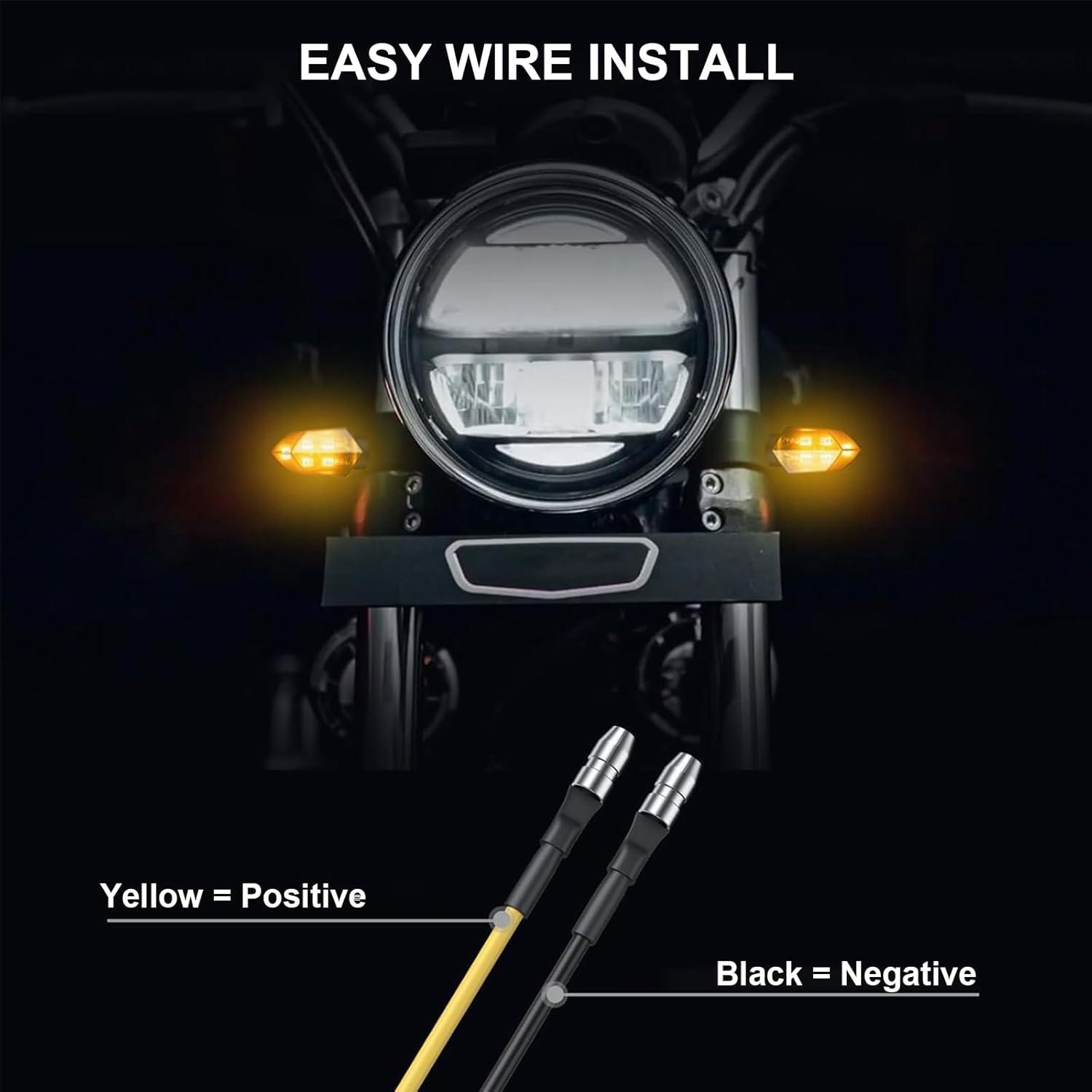 4PCS Mini Motorcycle LED Turn Signal Lights 12V &ndash; Universal Blinkers for Motorbike, Scooter, ATV, Cruiser & off Road &ndash; Bright Compact Design, Easy Plug & Play Install image number 5