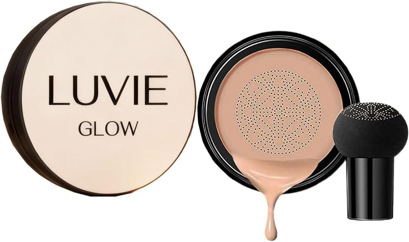 2026 New Glow Foundation Cushion, Air Cushion CC Cream, Glow Makeup, Moisturizing Concealer Brighten Long-Lasting, Even Skin Tone for All Skin Types (Warm)