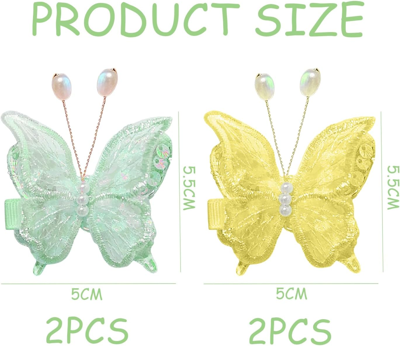 Set of 4 Mesh Butterfly, Hairpin, Cute Hair Accessories, Hairstyle Decorations and Hair Accessories for Girls. image number 1