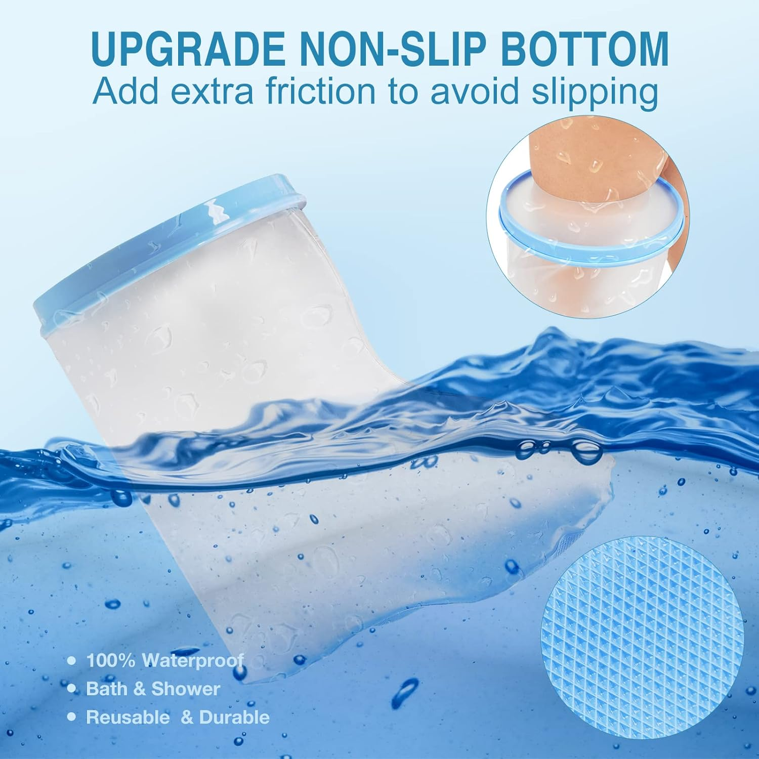 Waterproof Foot Cover for Shower Adult, Foot Cast Covers image number 4