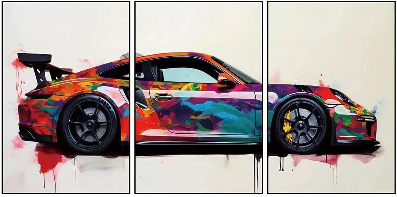 Repaly Set of 3 Car Poster Modern Canvas for Wall Art Classic Supercar History Prints 911 Sports Vintage Car Posters for Man Cave Boys Room Aesthetics Wall Decor (No Frame (12X18 Inches)) image number 3