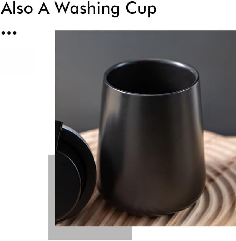 12Oz Black Soap Dispenser - Ceramic Lotion Hand Soap Dispenser with Easy-To-Press Pump, Refillable Liquid Hand Soap Dispenser for Bathroom, Dish Soap Dispenser for Kitchen （Lotion image number 2