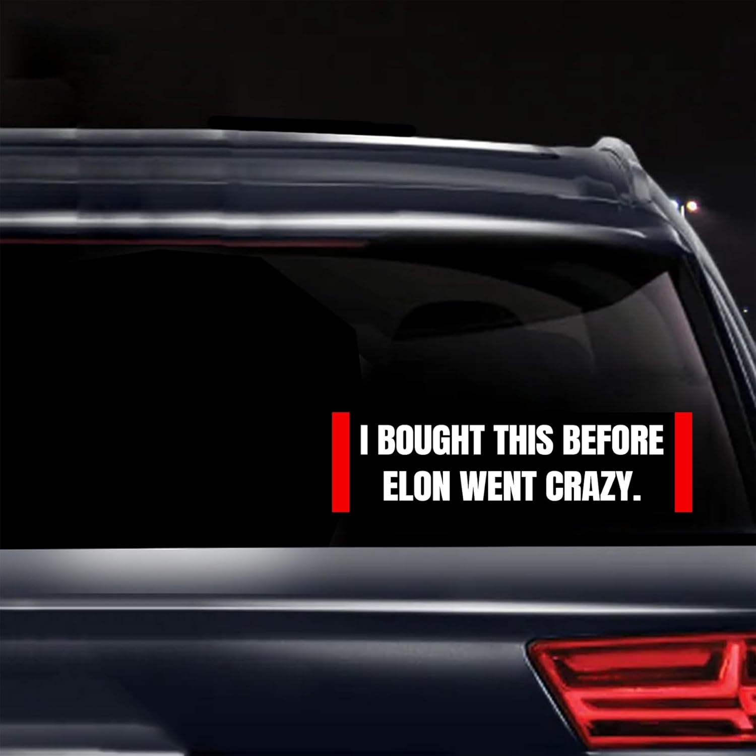 2Pack Tesla Car Sticker - I Bought This before We Knew Elon Was Crazy!Funny anti Elon Bumper Sticker ! Model X Y 3 S Vinyl Window Cling Decal image number 5