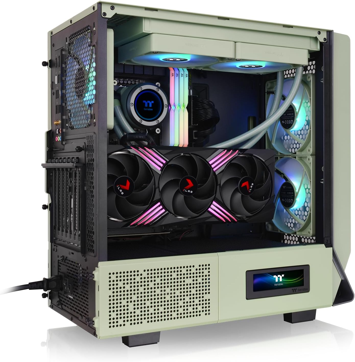Thermaltake Ceres 300 Tempered Glass ARGB Mid Tower E-ATX Case Matcha Green Edition, CA-1Y2-00MEWN-00 image number 2