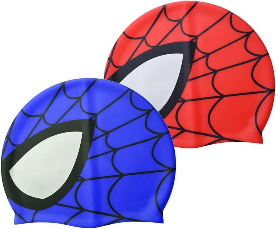 Kids Swimming Caps (Age 4-16) Silicone Swim Cap for Kids Children Boys and Girls, Stretchable and Comfortable Swimming Hats, Waterproof Bathing Caps for Long and Short Hair