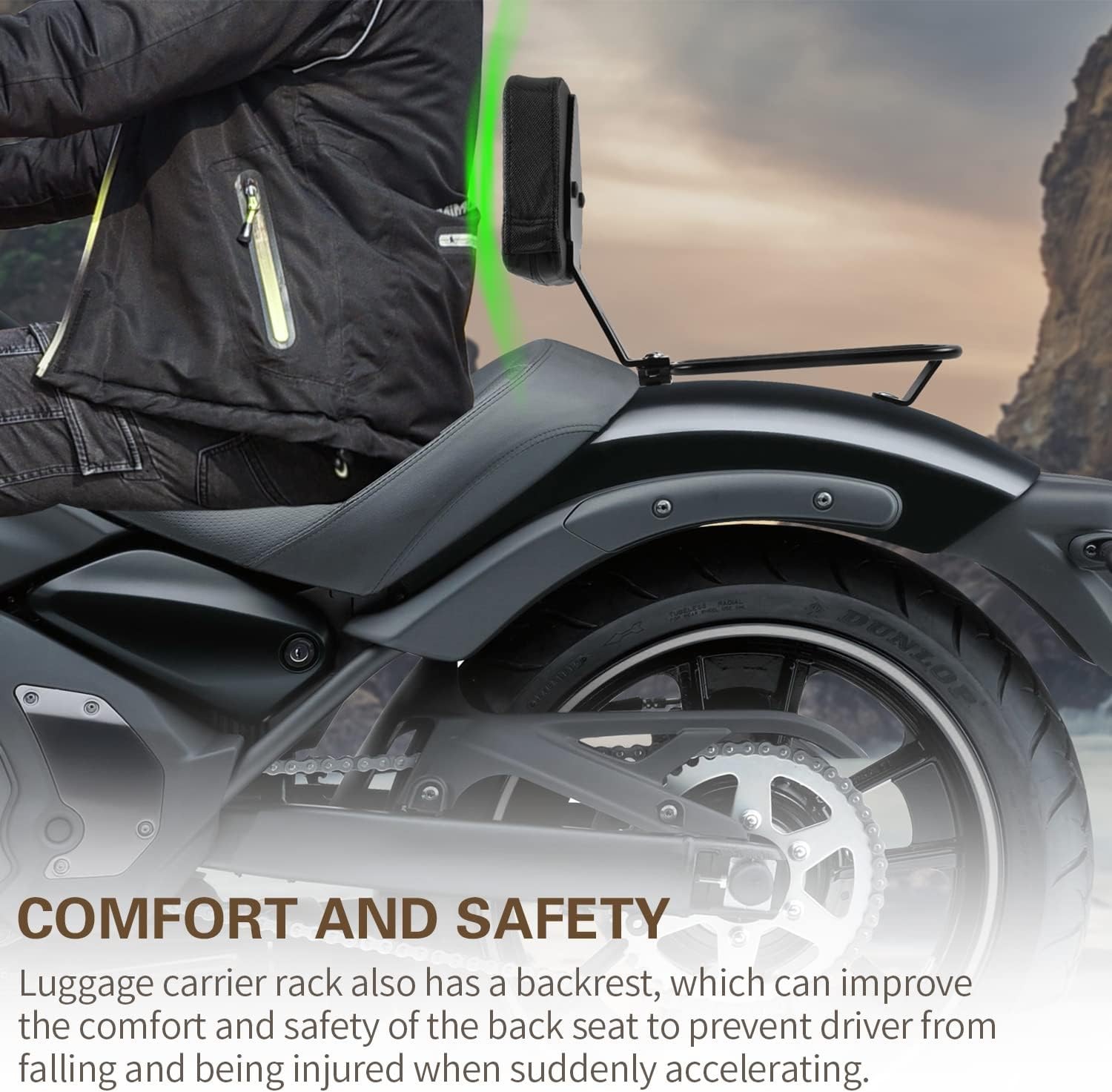 Motorcycle Sissy Bar Luggage Rack for Kawasaki Vulcan 650 VN650 S 2015 2016 2017 2018 2019 2020 2021 2022 2023 2024 2025 2026 Rear Passenger Backrest Upright Seat Leather Cushion Pad image number 2