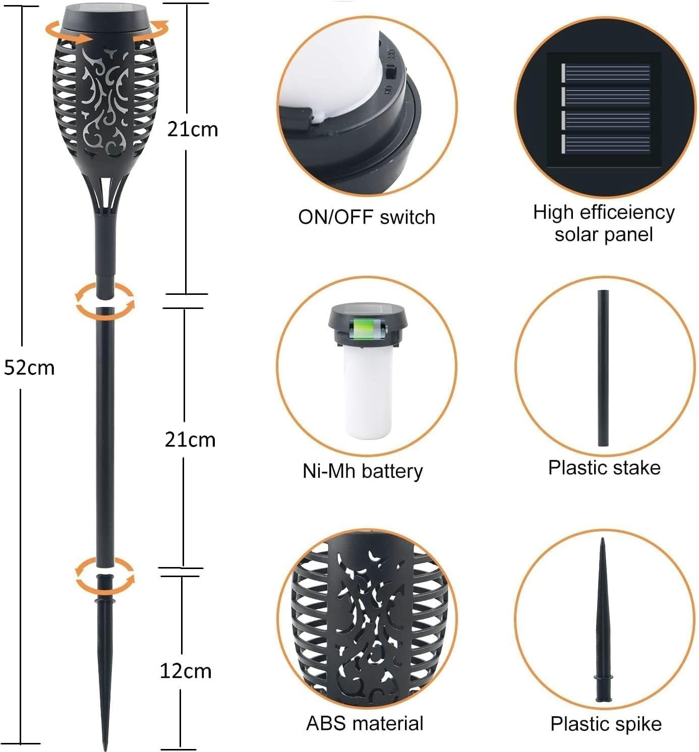 Solar Lights Outdoor Garden, 12 Pack Solar Flame Lights LED Warm Flickering Flames Waterproof Solar Torch Lights Garden Ornaments Landscape Lighting Auto On/Off for Pathway Yard Decoration(Purple) image number 3