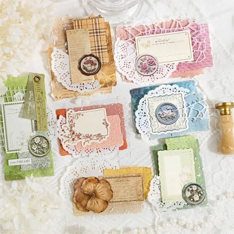 Alideco 400Pcs Scrapbook Paper Vintage Basic and Versatile Scrapbooking Paper for Journaling Supplies, Decorative Craft for Junk Journals (Zhijianyouju) image number 4