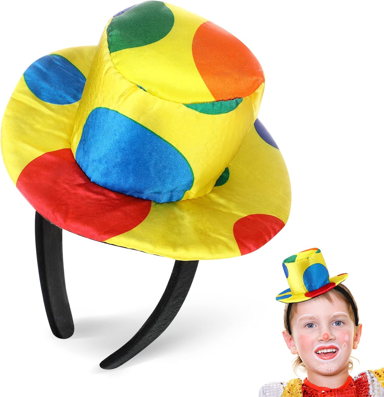 NUOBESTY Circus Clown Hat Funny Clown Hat Small Nose Adult Jester Headband Costume Prop S for Adults Women Circus Hat Women'S Accessories Clothing image number 4