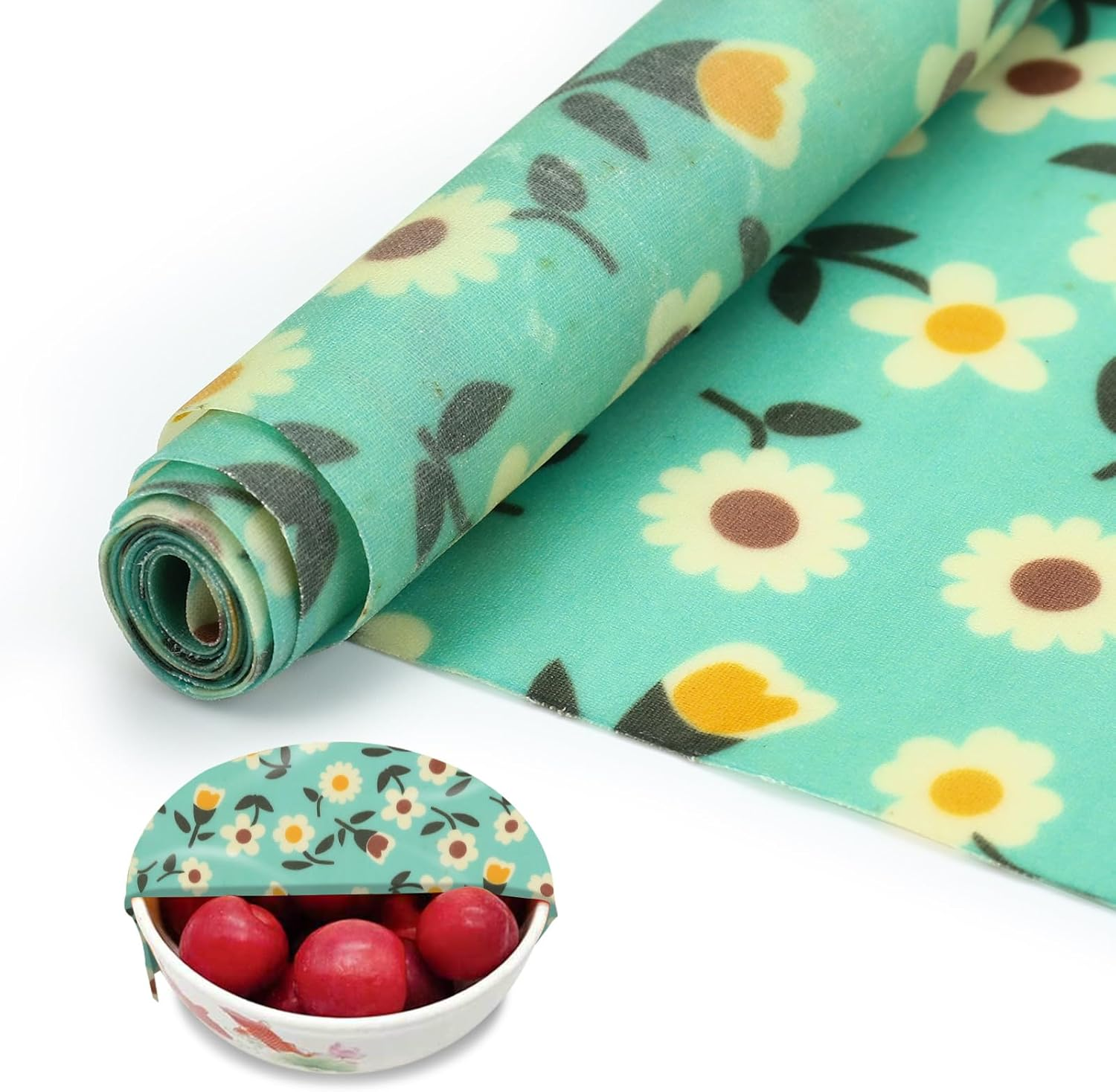 Sekonow Beeswax Wraps for Food, Large 39.4&rsquo;&rsquo; X 13&rsquo;&rsquo; Beeswax Wrap Roll, Reusable Beeswax Paper Food Wrap for Bread Sandwich Wrapper Bowl Covers, Sunflower