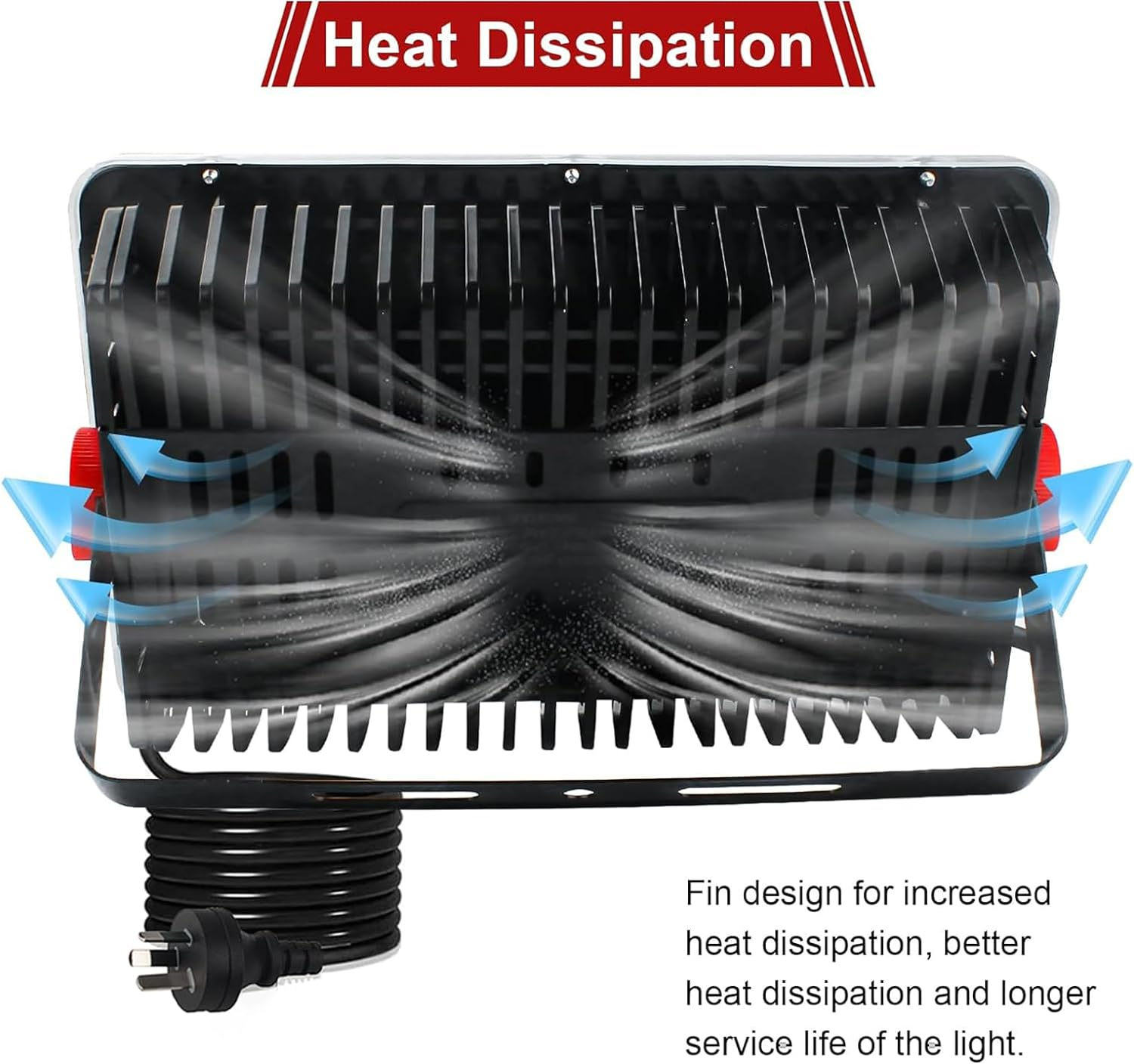 2 Pack 50W LED Flood Light Outdoor, 5000LM LED Work Light, Floodlight with Plug On/Off Switch, 6500K Portable Exteriores Security Light for Yard, Garden, Stadium, Playground image number 1