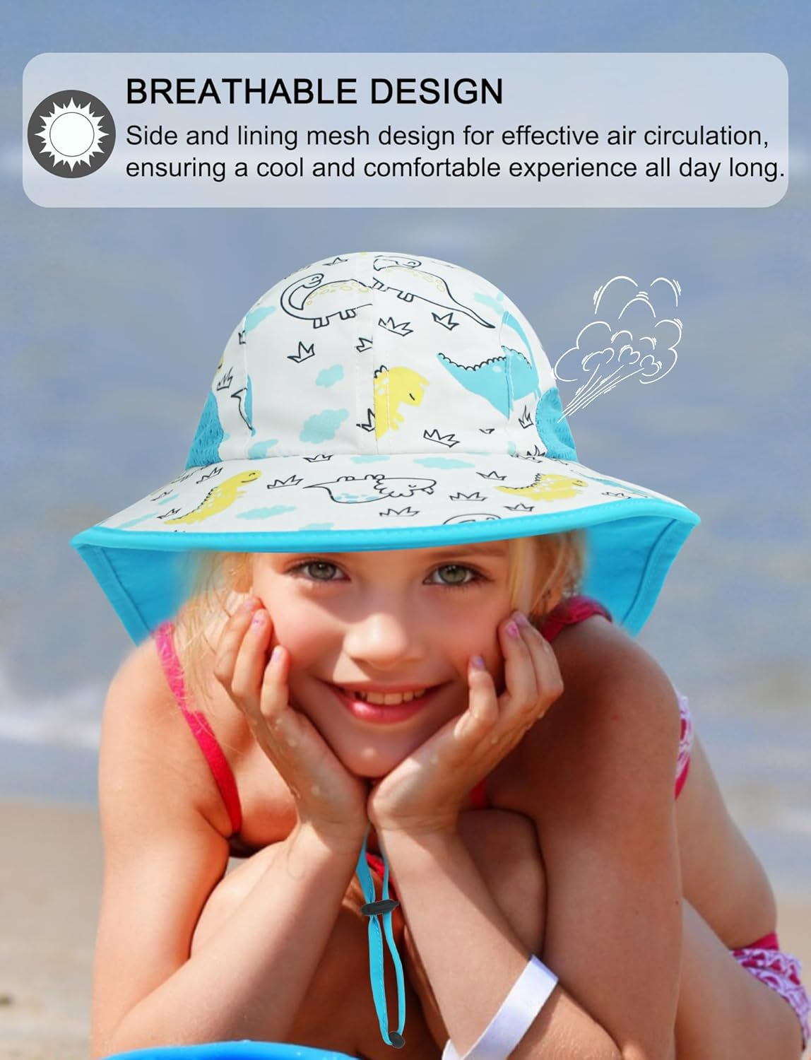 AIEOE Baby Sun Hat Kids Sun Hats with UV Protection Toddler Sun Hat Beach Bucket Hat for Girls Boys Toddlers Breathable Summer Hat image number 6