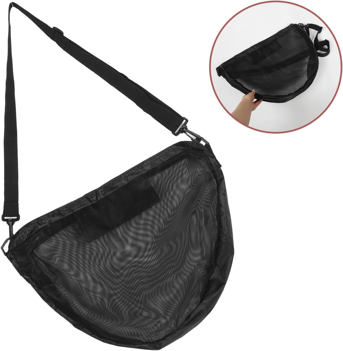 Mesh Basketball Shoulder Bag, 1Pc Single Ball Carrier, Crossbody Sports Bag, Crossbody Single Mesh Shoulder Ball Carrier image number 1