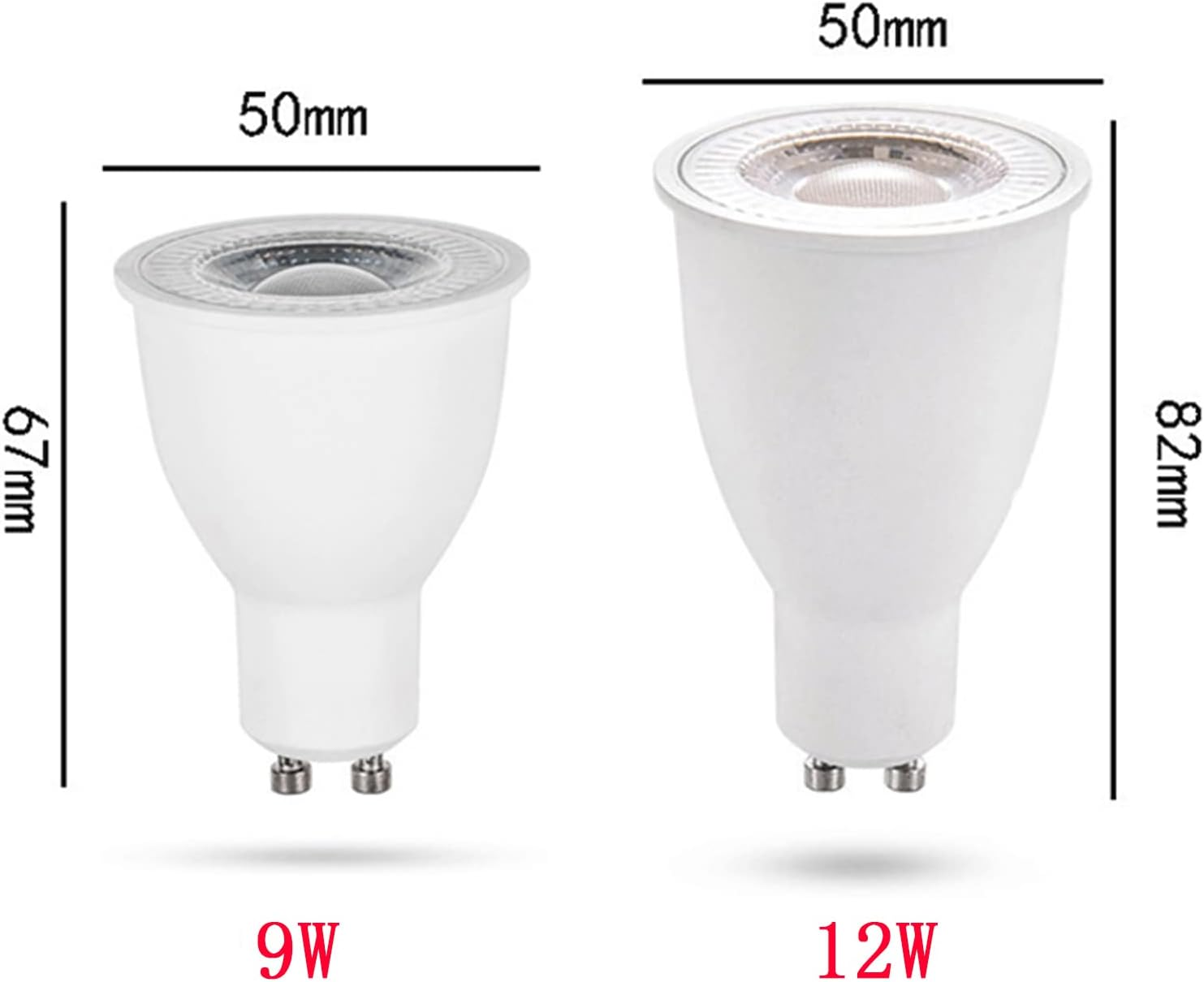 Super Bright 9W 12W GU10 LED Bulb 110V 220V LED Spotlight Warm/Natural/Cool White GU10 LED Spotlight No Strobe Living Room Bedroom Lights (5Pcs),Natural White,9W image number 3