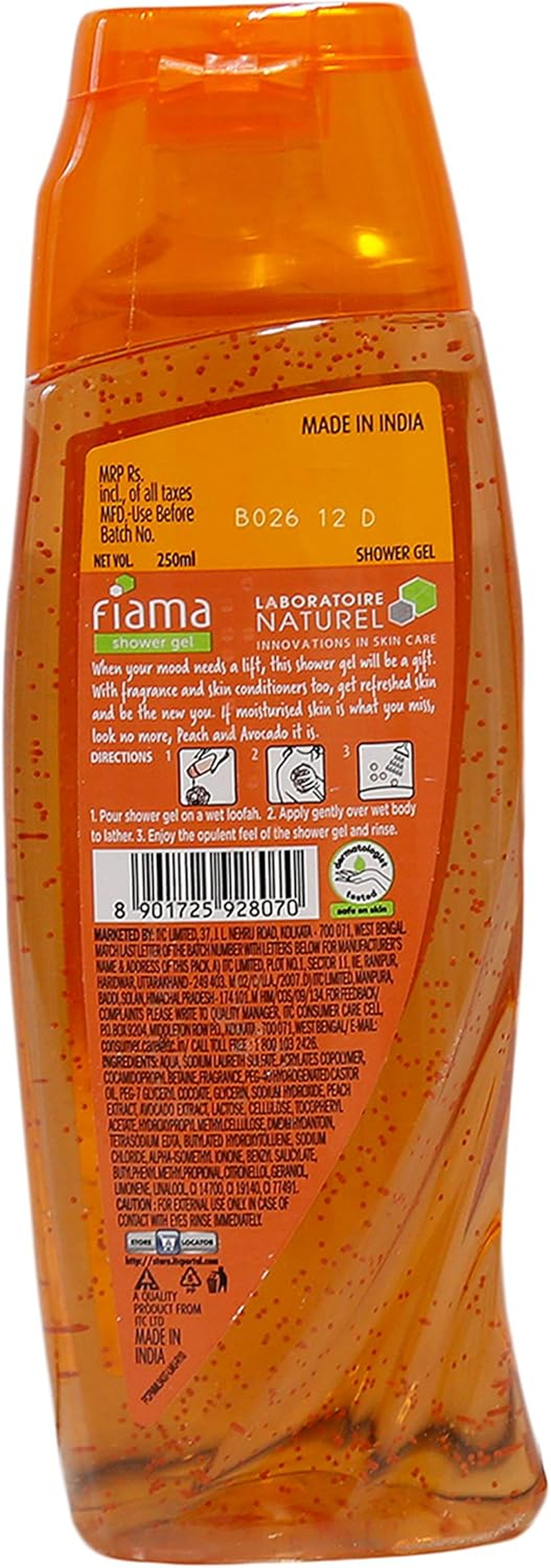 Fiama Mild Dew Shower Gel, Peach & Avocado, 250Ml image number 1