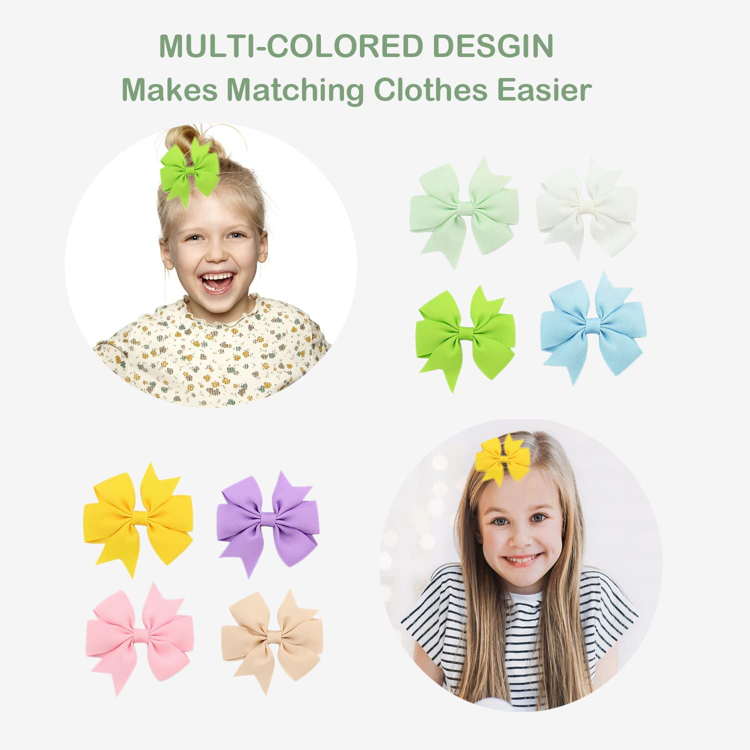 Baby Girls Hair Clips, [40 Pieces 20 Colors] Grosgrain Ribbon Nonslip Hair Barrettes for Kids Hair Bows Alligator Clips for Girls Infants Toddlers Teens Hair Pins Hair Accessories Gifts image number 4