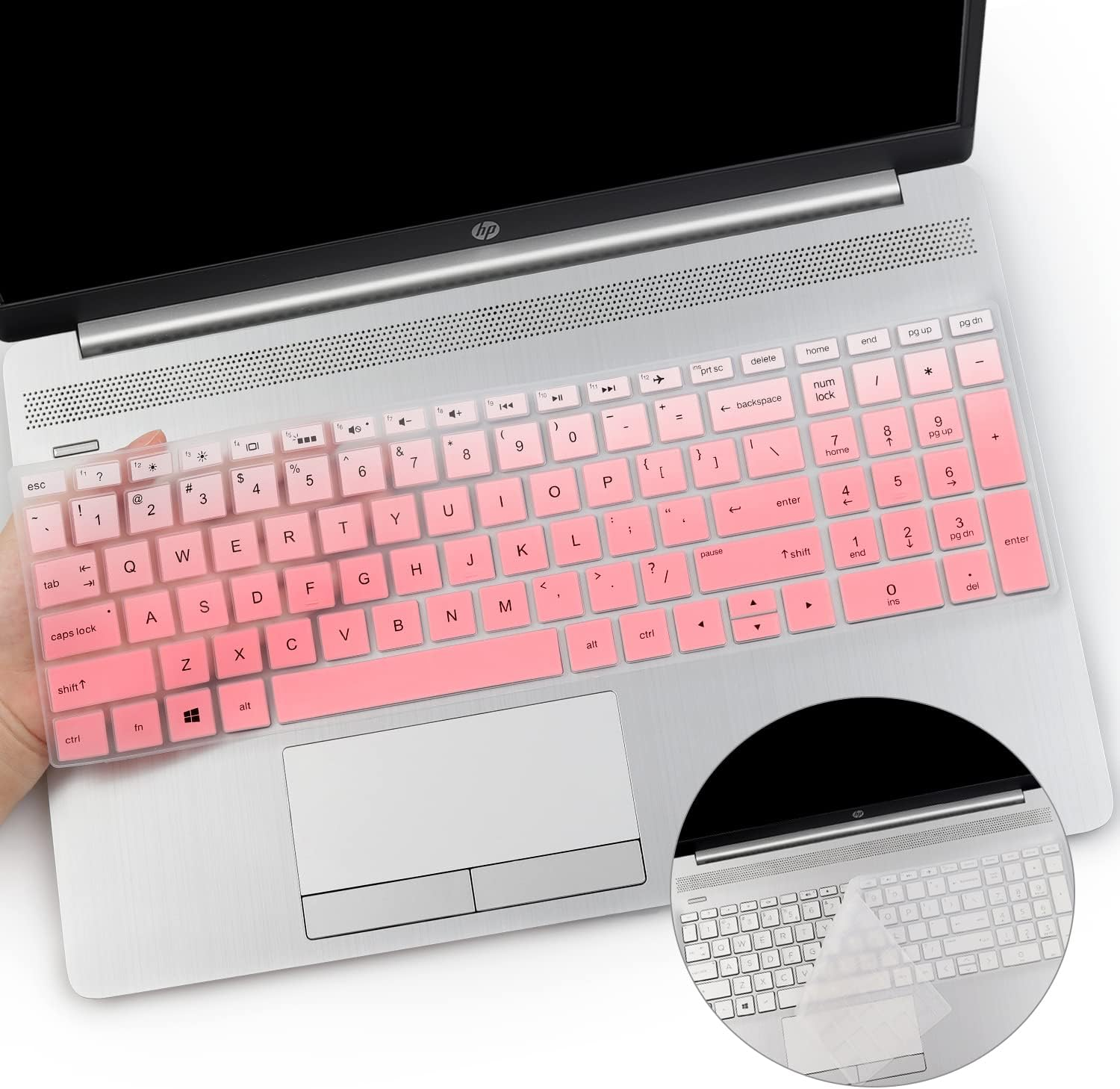 2Pcs I-Tensodo Keyboard Cover Skin for 15.6 HP Pavilion X360 15-BR075NR 15M-BP012DX BP011DX BP111DX BP112DX 15M-BQ021DX BQ121DX, 15-BS020NR 15-BS020WM 15-BS013DX 15-BW011DX, HP Envy 17M image number 2