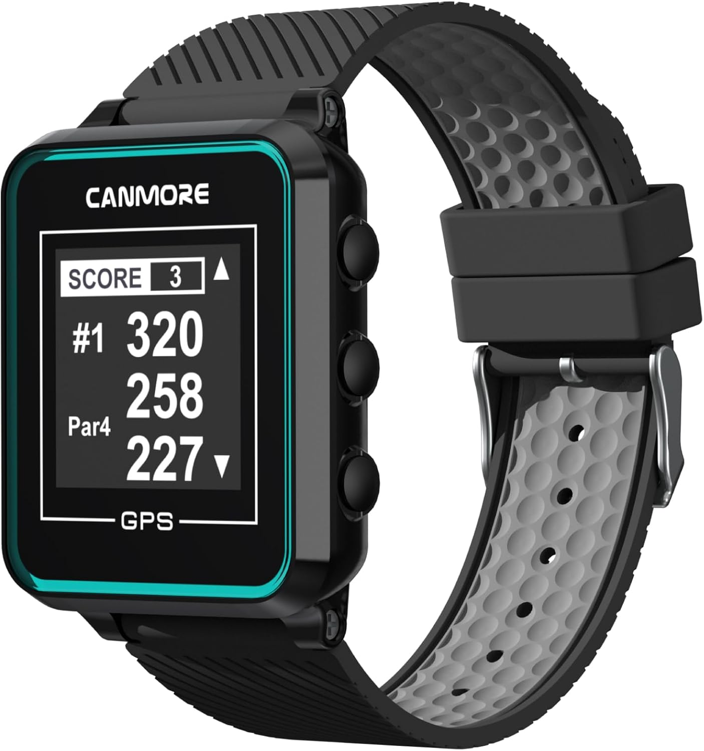CANMORE TW356 Golf GPS Wearable Device for Men and Women, Free 41,000+ Preloaded Courses Update Worldwide, High Contrast LCD Display, Upgrade IC Chip, Lightweight Essential Accessory for Golfer, Black image number 1