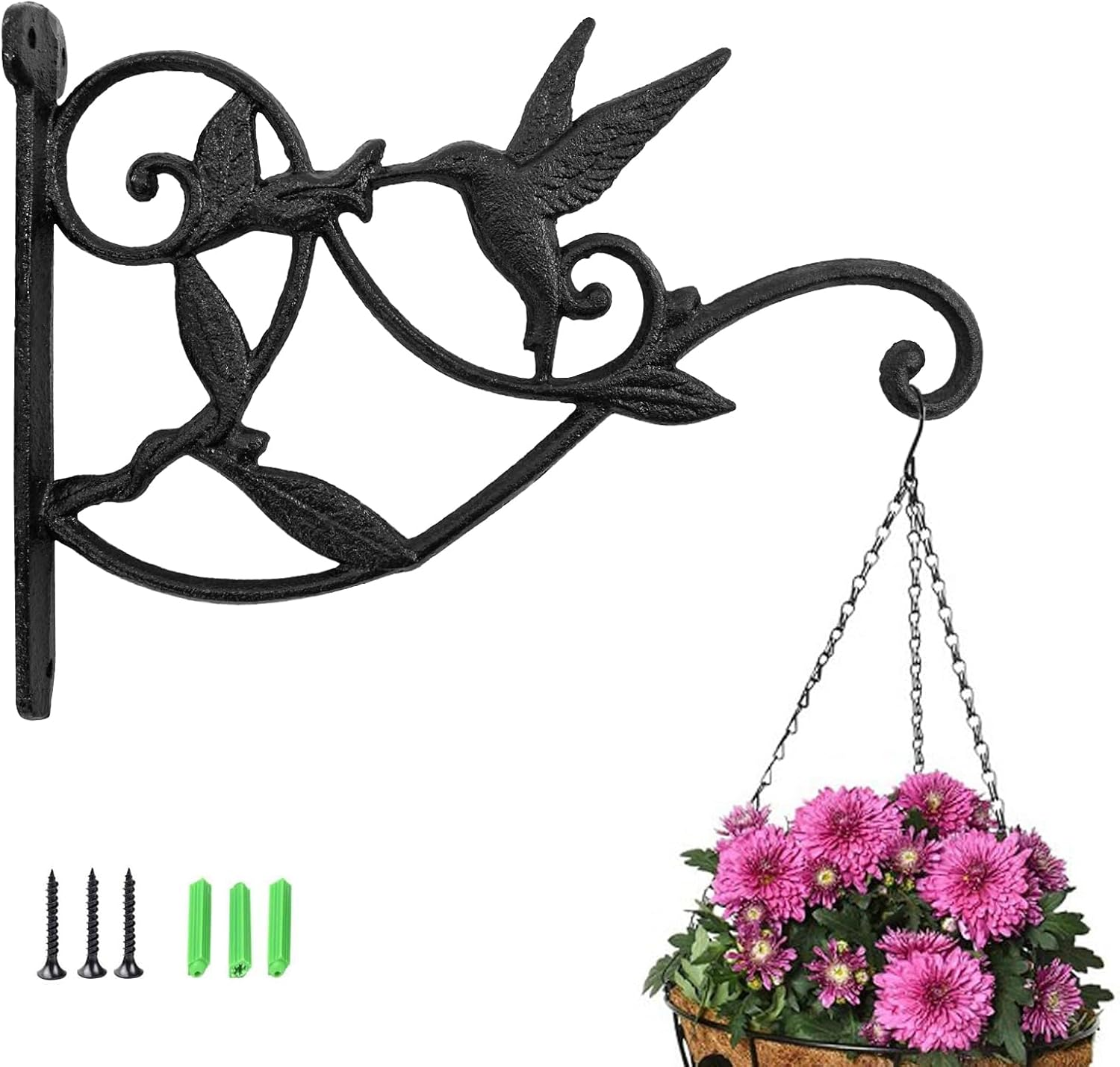 Mrmrkura 10 Inch Hanging Plant Bracket, Outdoor Plant Hangers Metal Heavy Duty Wall Hooks for Hanging Baskets/Bird Feeder/Lanterns/Wind Chimes (1) image number 1