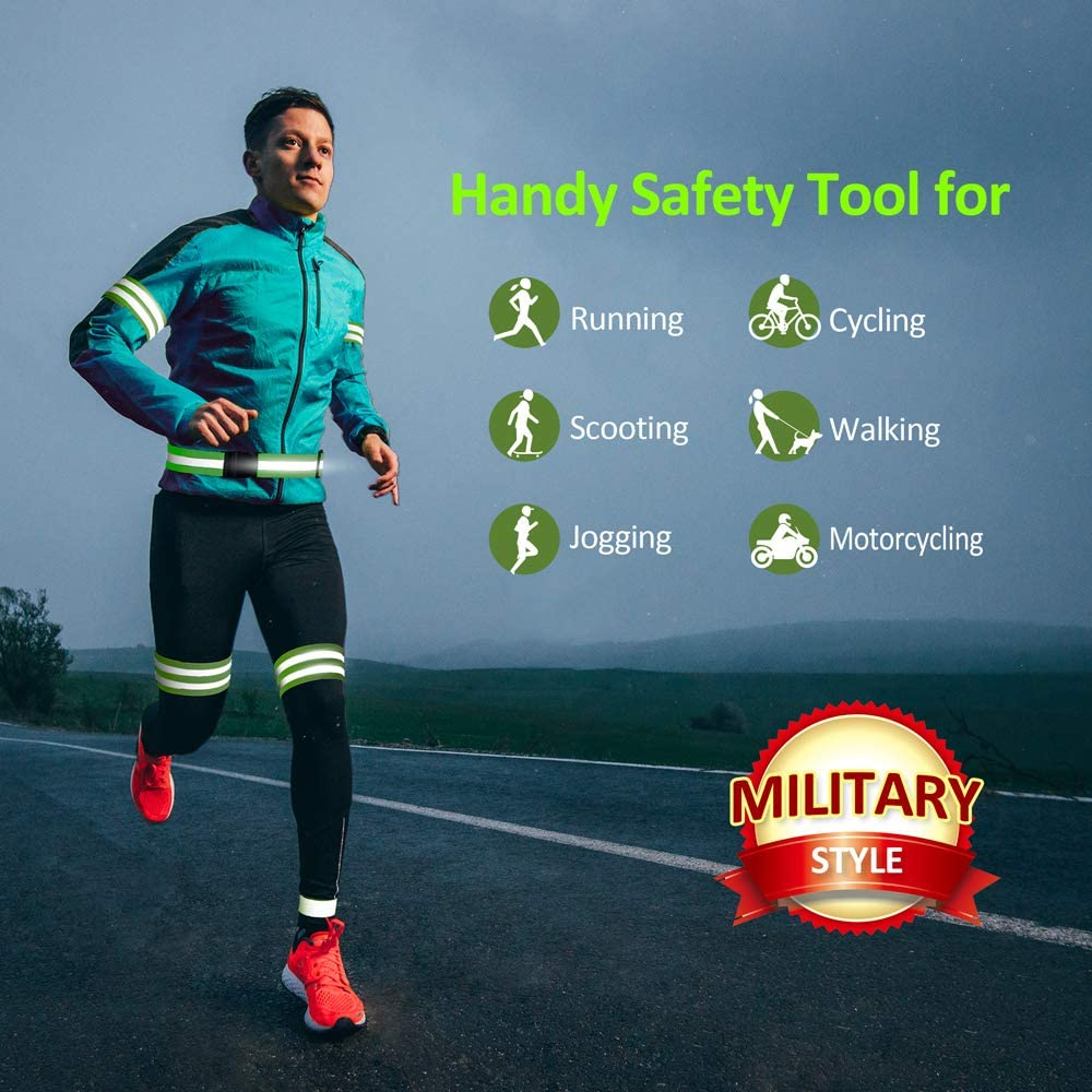 Vanmor High Visibility Reflective Bands for Wrist, Arm, Ankle, Leg. Reflective Running Gear for Men and Women, Safety Reflective Straps Bracelets for Night Running, Cycling, Walking image number 5