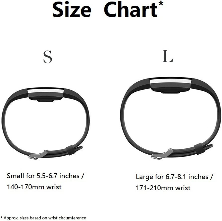 Watch Band Strap for Fitbit Charge 2, Classic Soft TPU Silicone Adjustable Replacement Bands Fitness Sport Bracelet Strap for Fitbit Charge2 image number 6