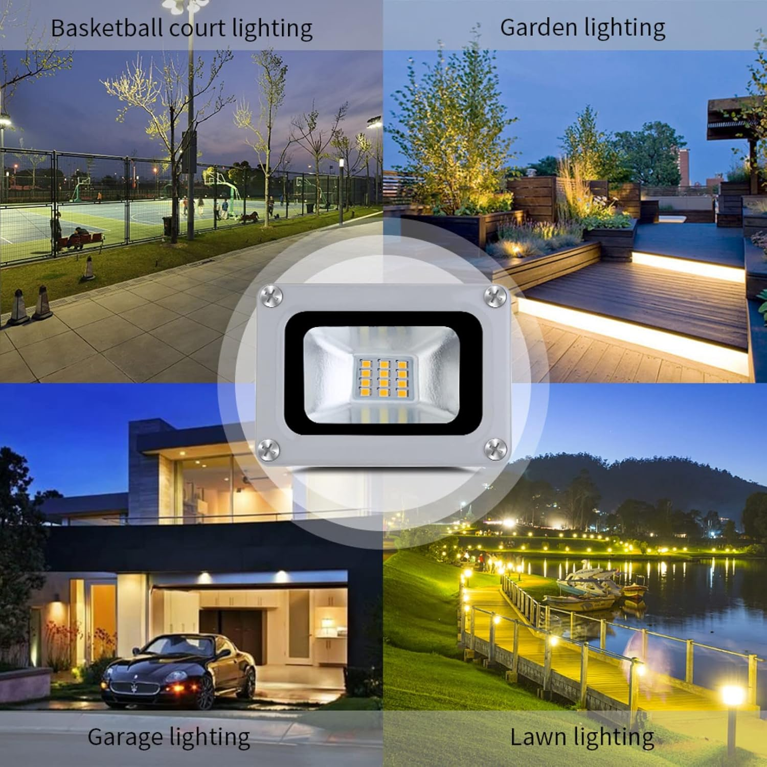 DC 12V-24V 10W LED Flood Lights Outdoor, IP65 Waterproof Security Lights Fixture, 6500K Hardwired Wall Lamp, 1000LM Ultra Thin Work Light, LED Exterior Floodlight for Garden Yard Patio - 10W 12V image number 3