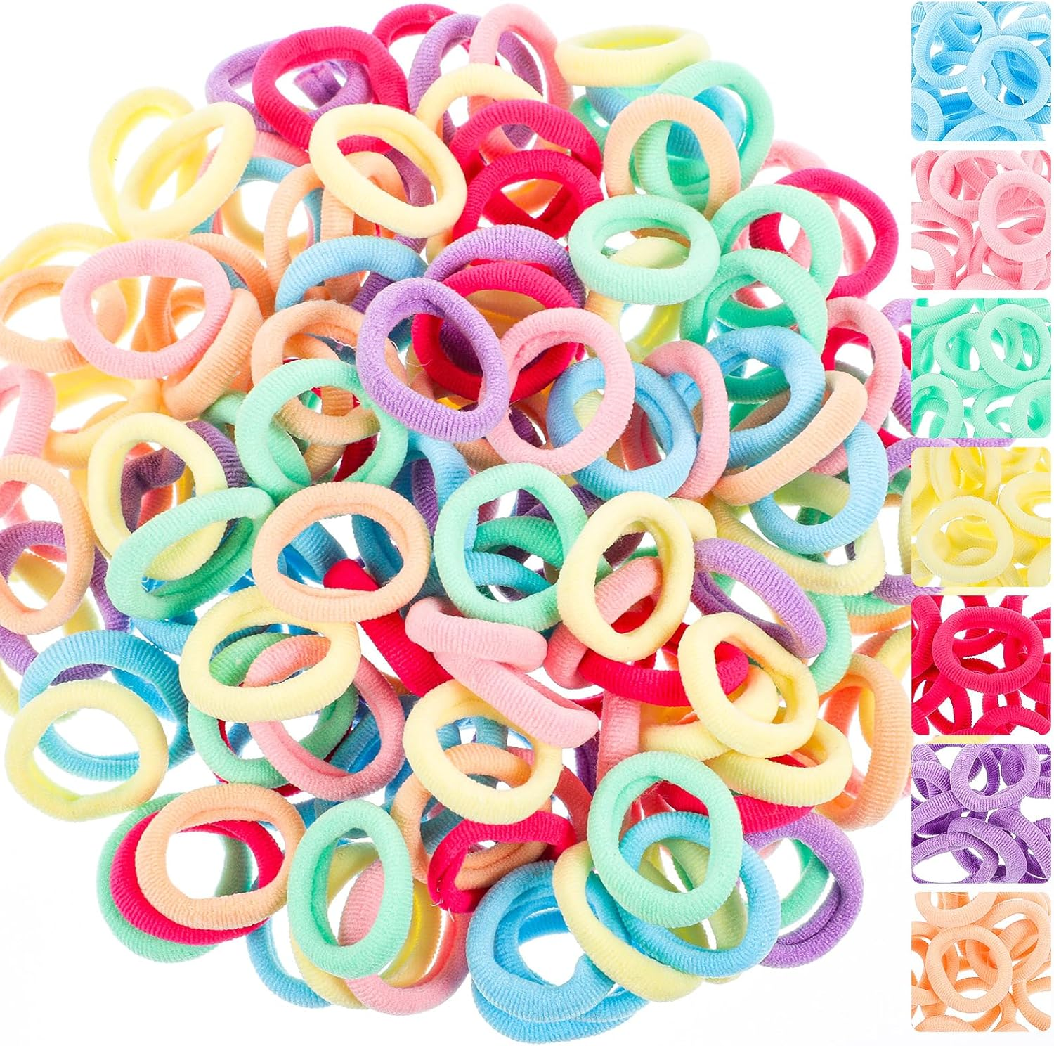 150 Pack Hair Ties for Little Girls, Toddler Baby Hair Ties Soft Hair Ties No Damage Small Seamless Hair Bands Elastic Ponytail Holders Hair Accessories for Toddlers Girls