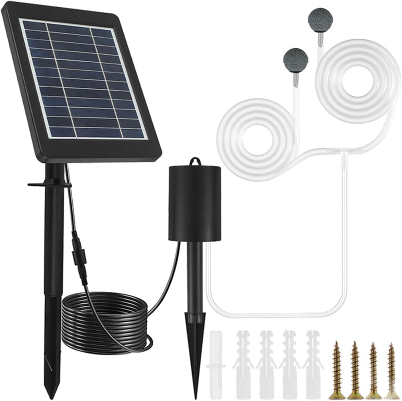 Cryfokt 3W Solar Pond Aerator with 3 Modes Oxygen Pump, Solar Oxygen Pump for Hydroponics image number 4