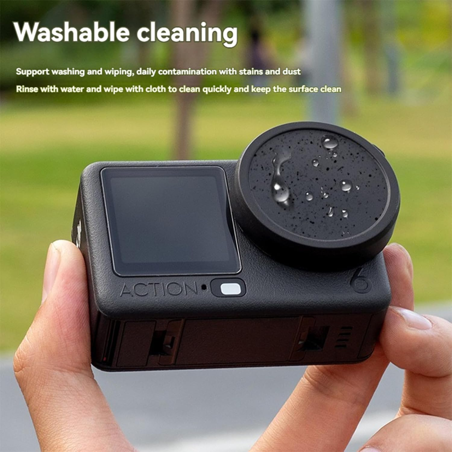 Lens Cover for DJI Osmo ACTION 6 (2-Pack), Soft Silicone Camera Cover Shockproof & Dustproof &ndash; Easy to Install, Washable Protective Case for Action Camera Accessories