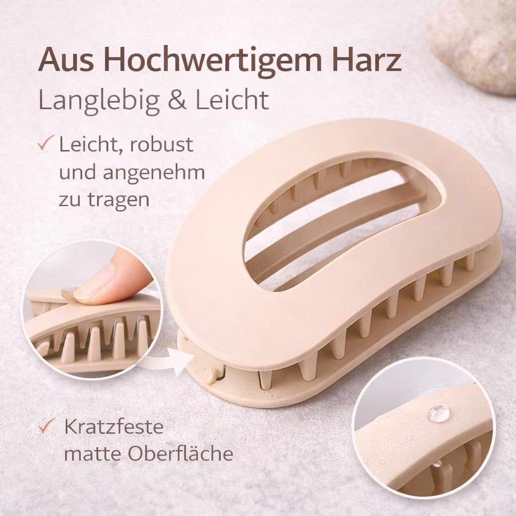 Generisch Pack of 4 Hair Clips for Women, French Hair Clips, Strong Hold Side Hair Clip, Flat Secure Hold Inner Teeth Hair Claws