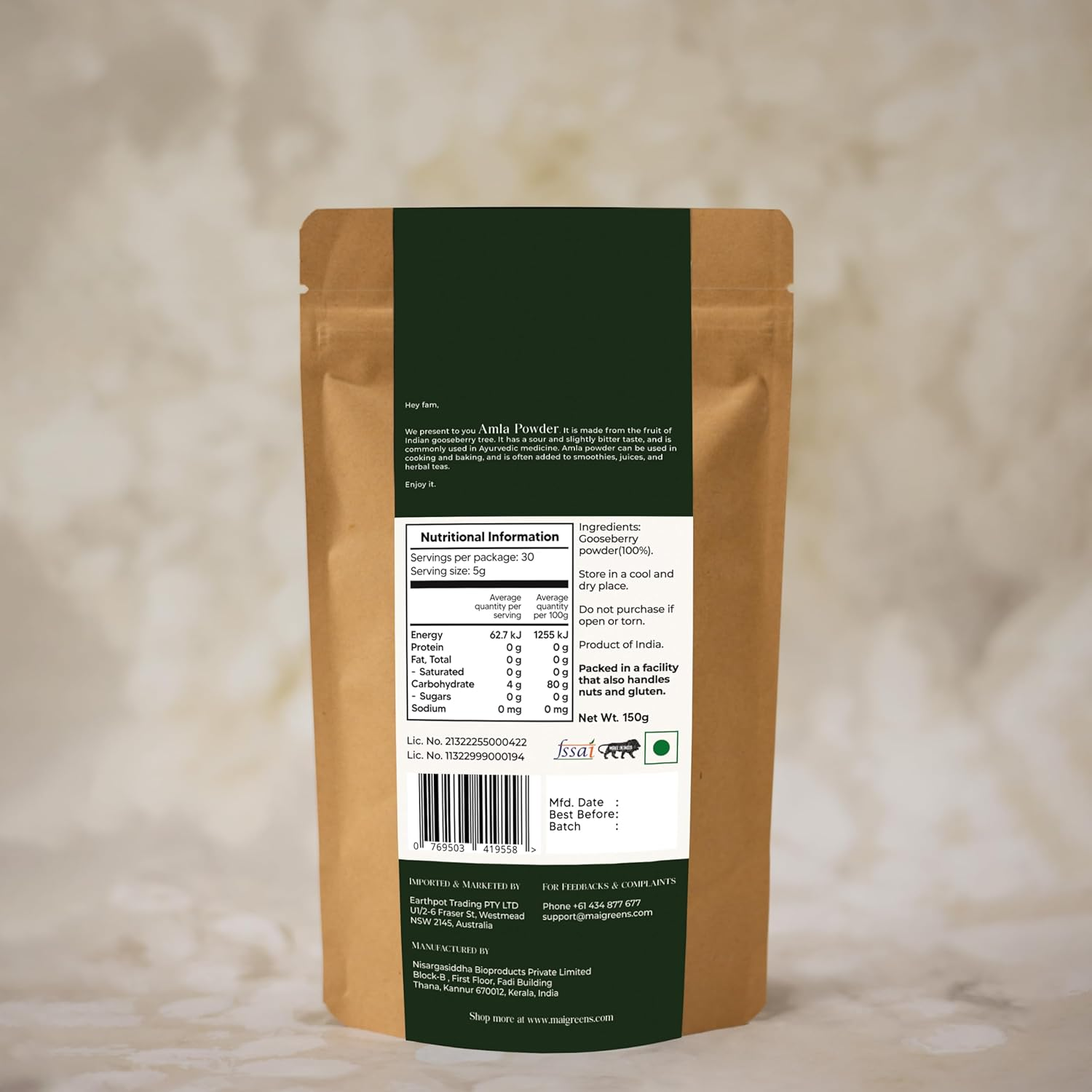 Maigreens Amla Indian Gooseberry Powder for Drinking | Amla Juice | Herbal | 30 Day Pack (150G) image number 5