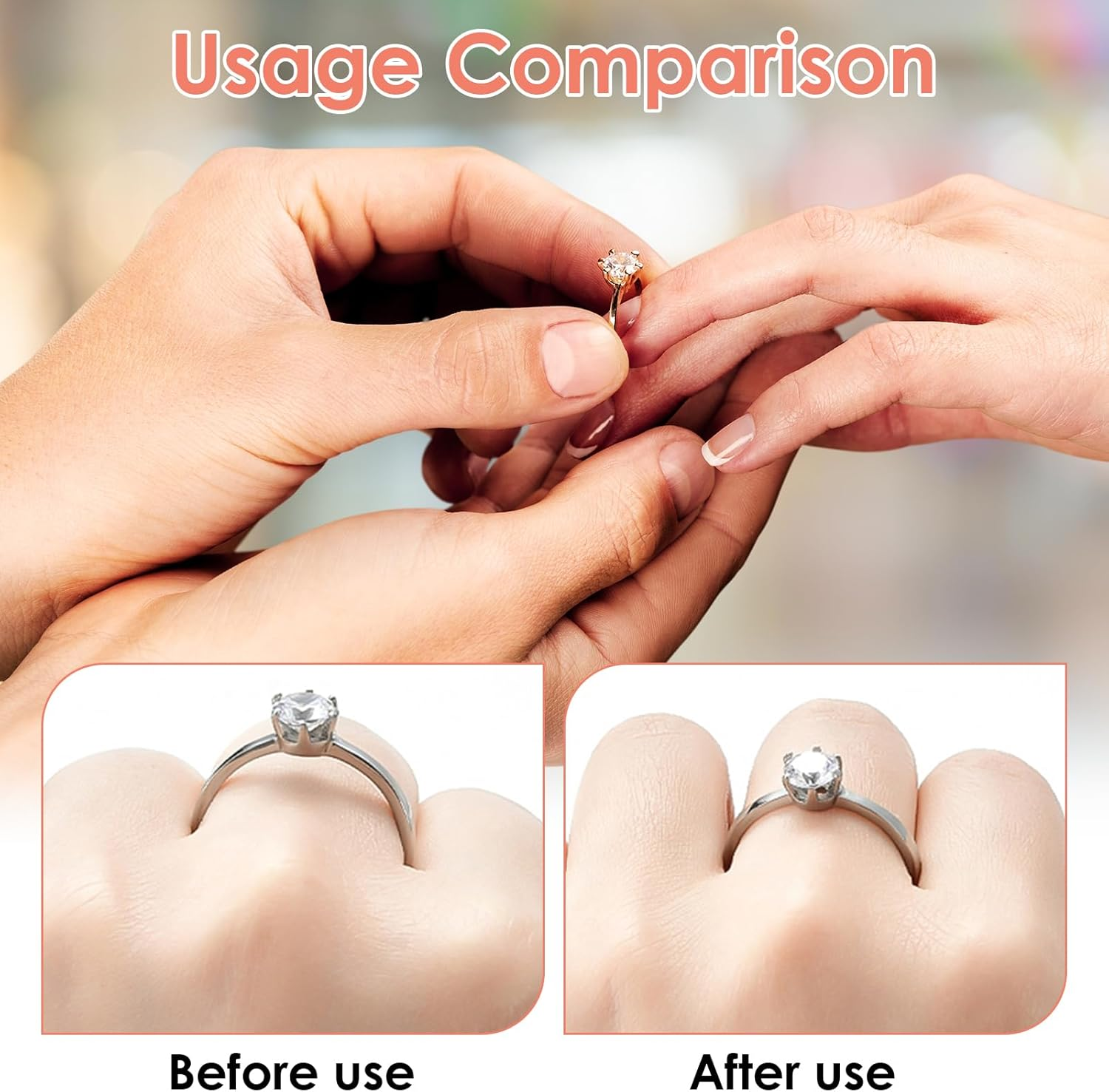 Ring Size Adjusters - Invisible Ring Adjusters for Daily Wear, Loose Ring Size Adjusters Fit Almost Any Ring, Ideal for Wedding, Engagement & Fashion Jewelry, Easy to Install & Reusable image number 1