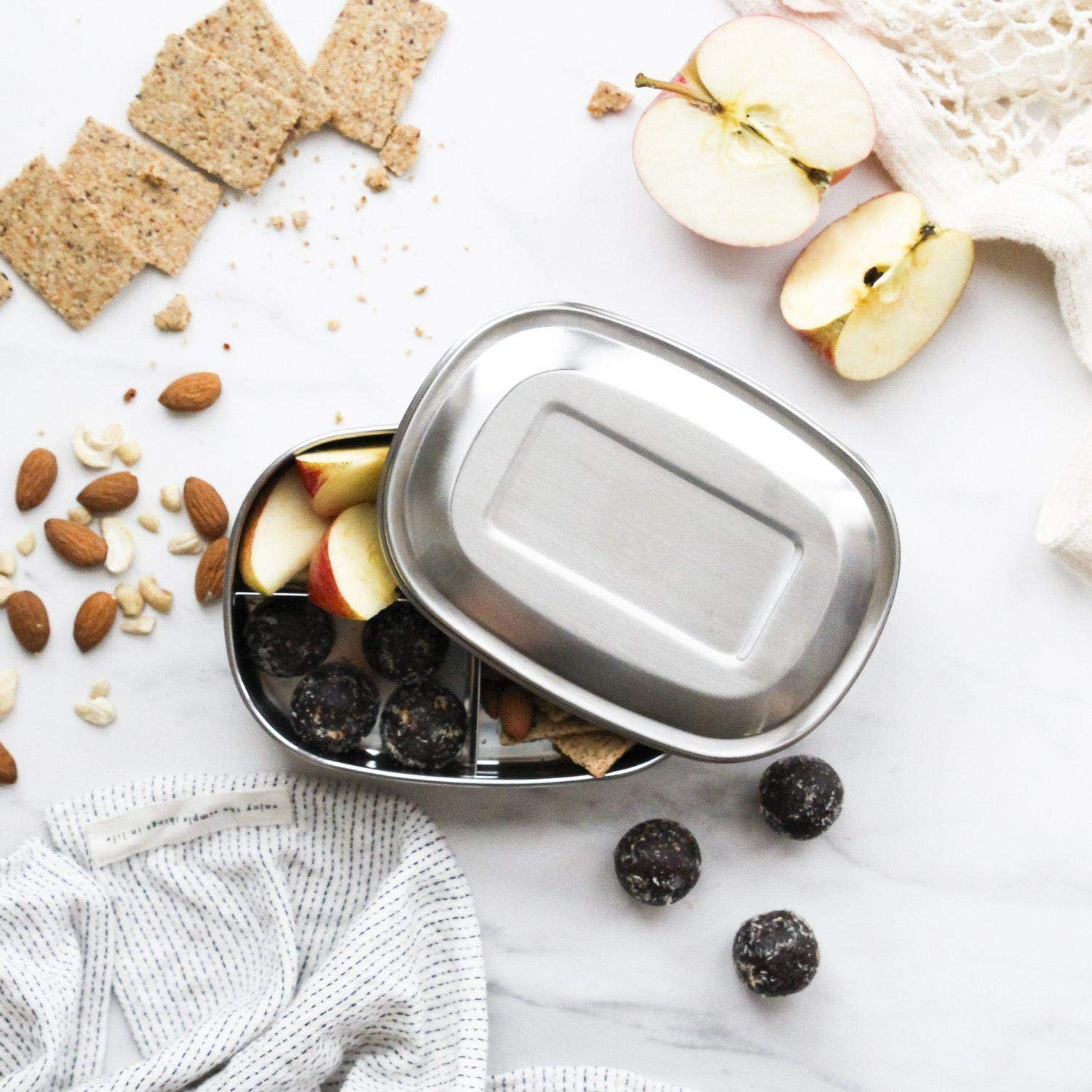 Ever Eco Stainless Steel Bento Snack Box 3 Compartments, 580 Ml Capacity image number 2