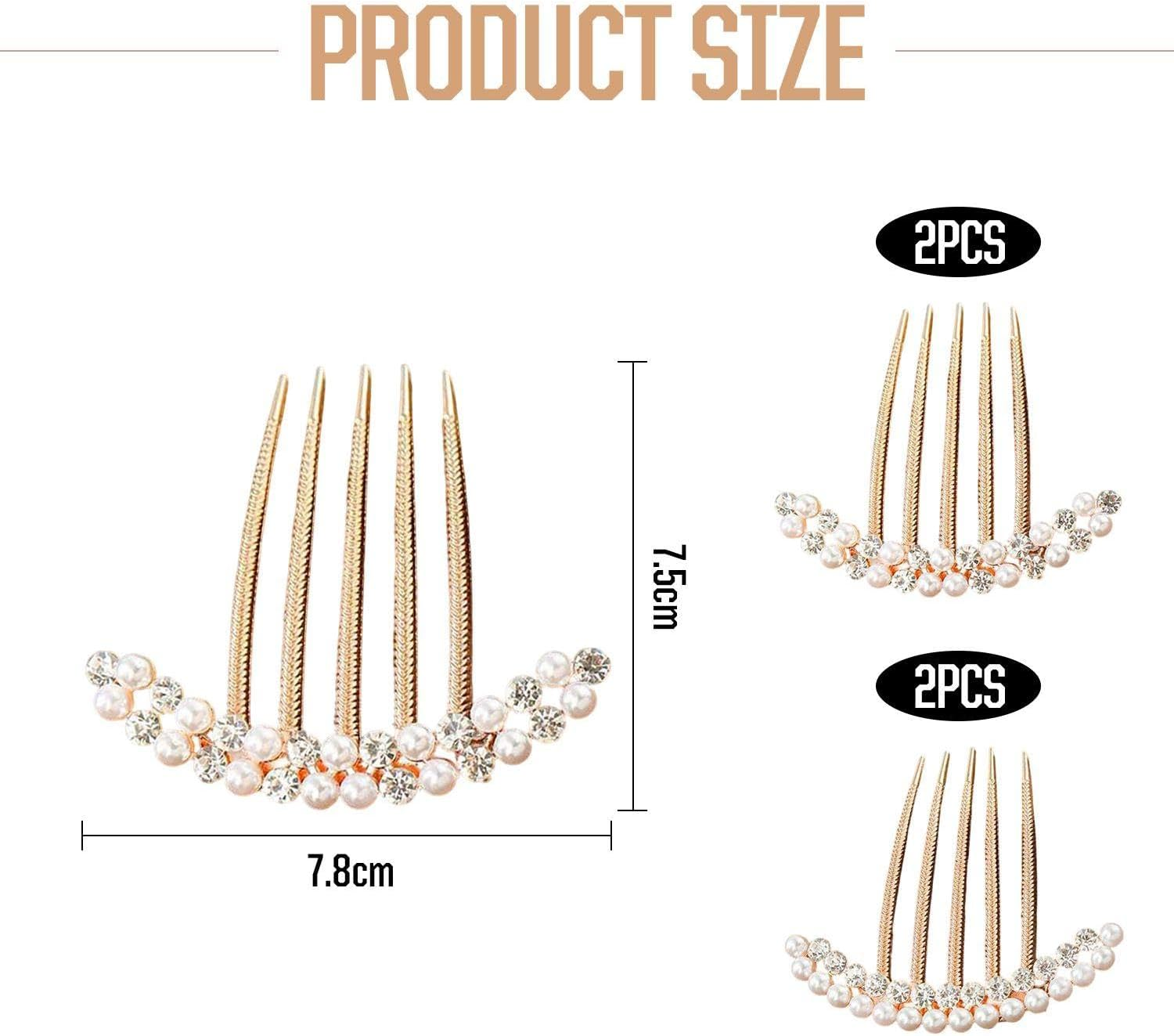 4 Pieces Pearl Rhinestone Hair Fork, Elee Hair Accessories, Hairstyle Decorations, Accessories for Women, Simple and Versatile Hair Accessories. image number 5