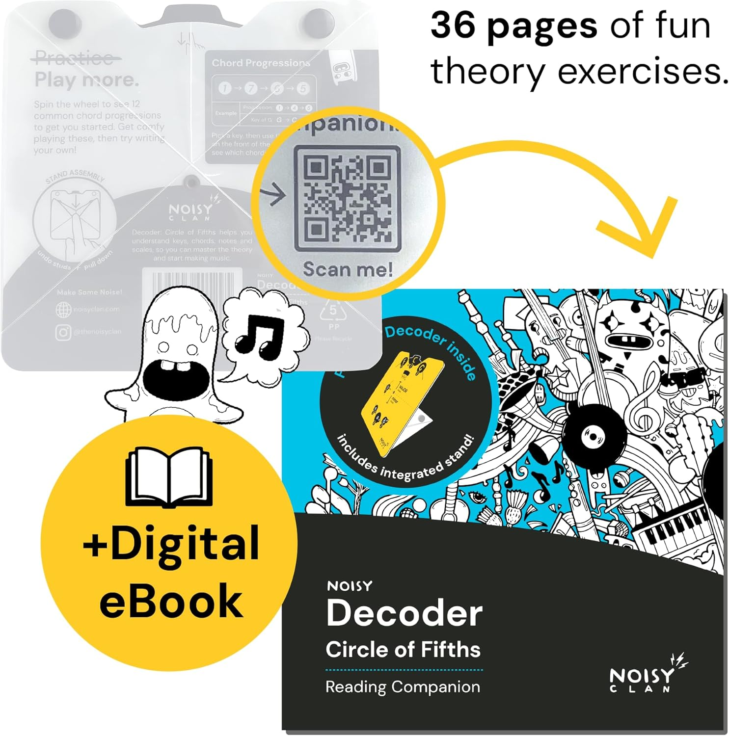 Circle of Fifths Wheel Tool - Decode the Circle of Fifths with a Plastic Wheel - Focus on the Key to Transpose and Write Music. Circle of Fifths MADE EASY! Never Worry about Music Theory image number 3
