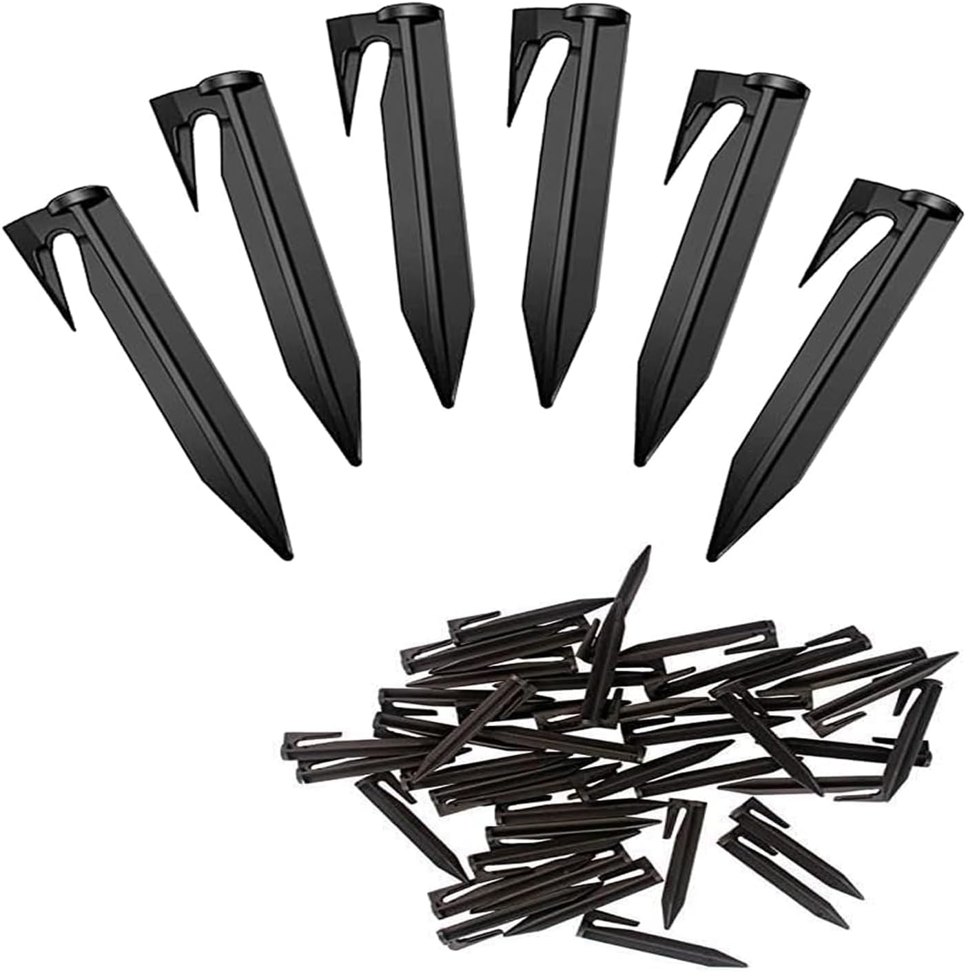 Lxcshljx 100Pcs Plastic Boundary Wire Stakes Lawn Stakes, Boundary Wire Stakes Lawn Pegs, Landscape Edging Staples, Lawn Mower Ground Staples, Tent Pegs, Yard Garden Stakes Anchors Pegs for Pet Fence image number 5