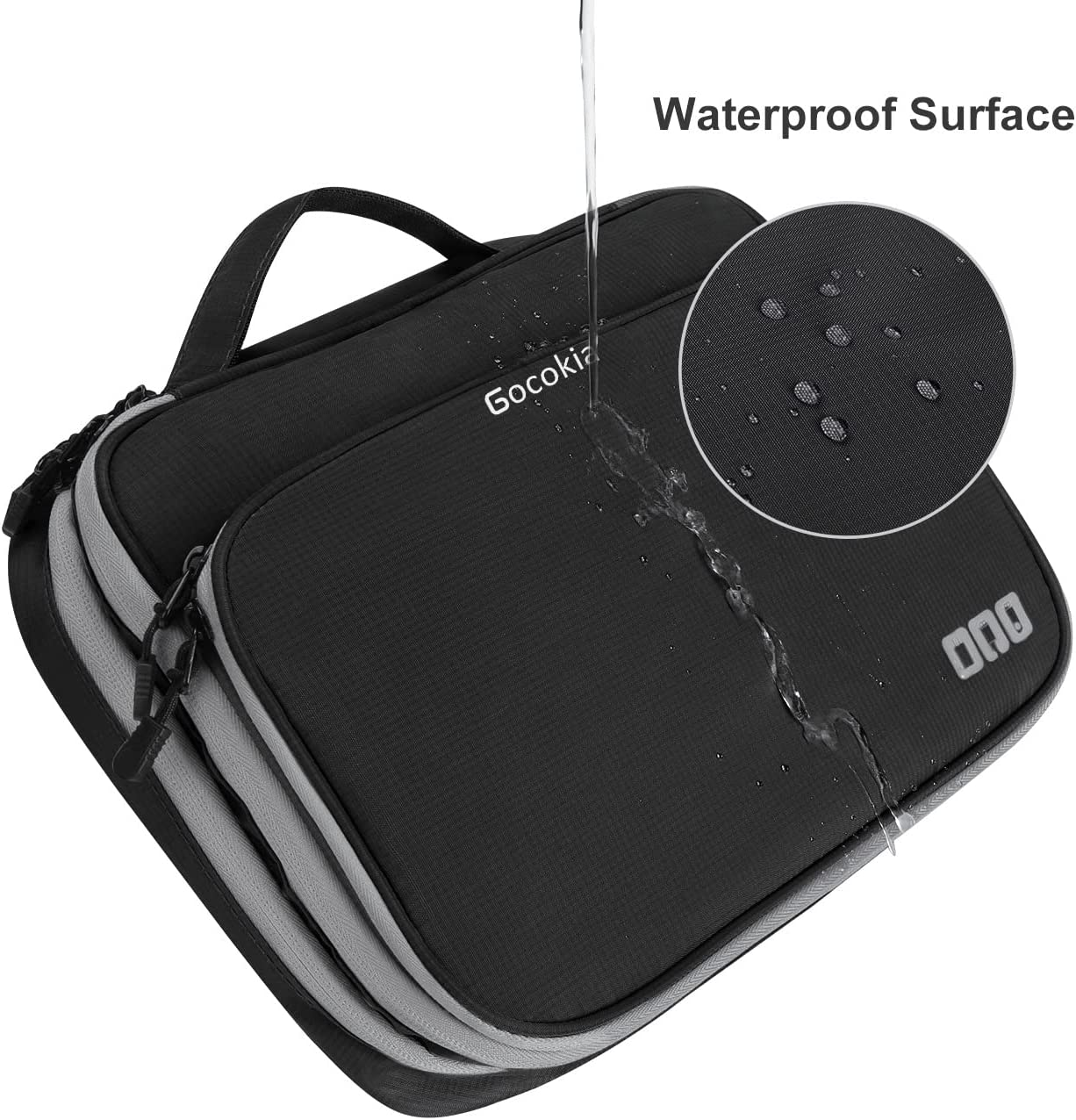 Travel Cable Organizer Bag, 3 Layer X-Large Capacity Electronics Accessories Cord Storage Case Bag for Cables, SD Card,Chargers, Power Bank, Cellphone,Tablet, Black, X-Large image number 3