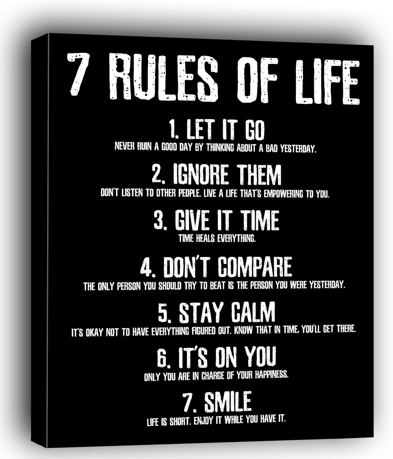 7 Rules of Life Motivational Poster - Printed on Premium Cardstock Paper - Sized 11 X 14 Inch - Perfect Print for Bedroom or Home Office image number 2
