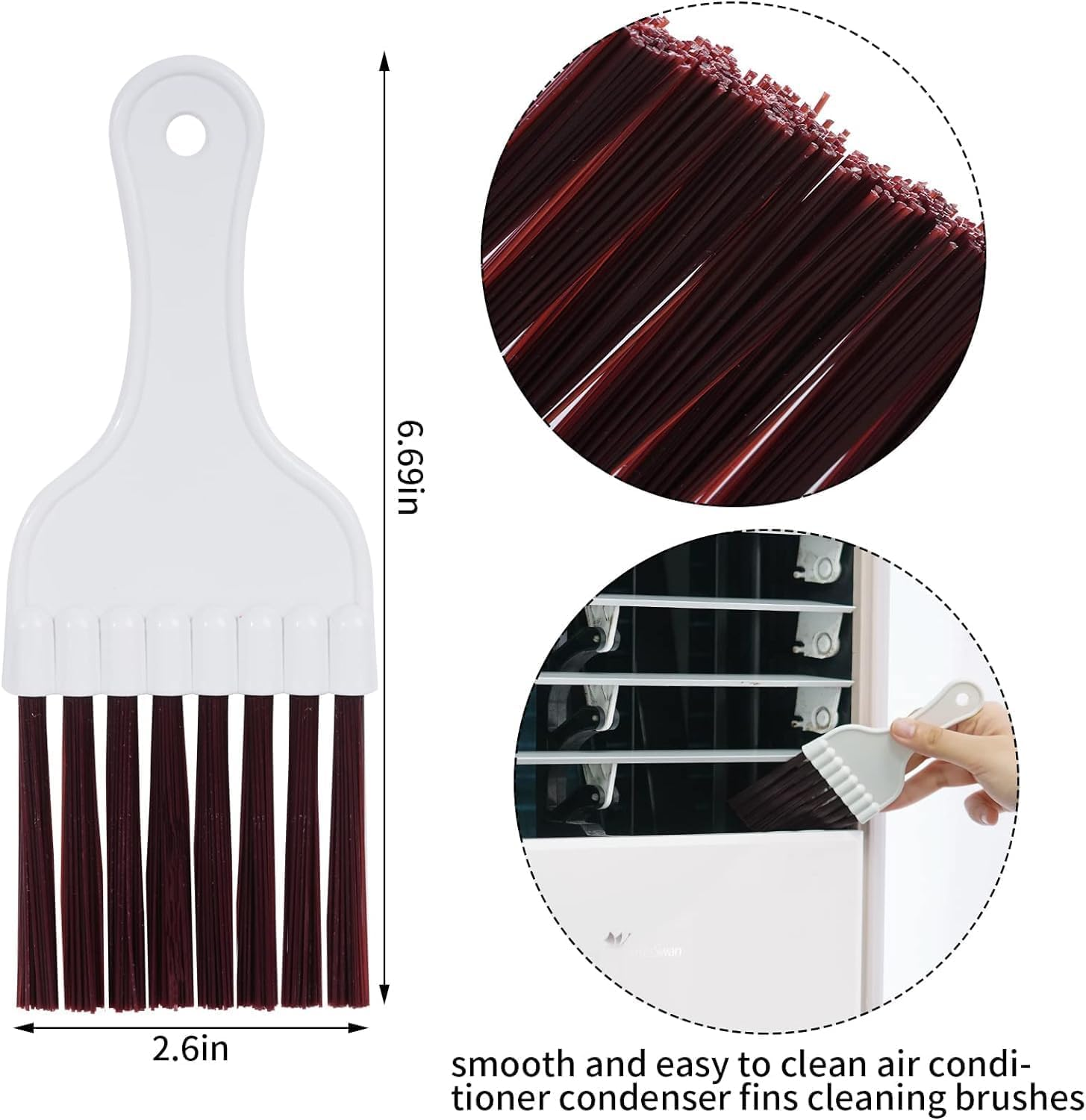 Air Conditioner Condenser Fin Cleaning Brush, 2Pcs Stainless Steel Air Conditioner Condenser Fin Combs, Steel Conditioning Fin Cleaning Brush image number 1