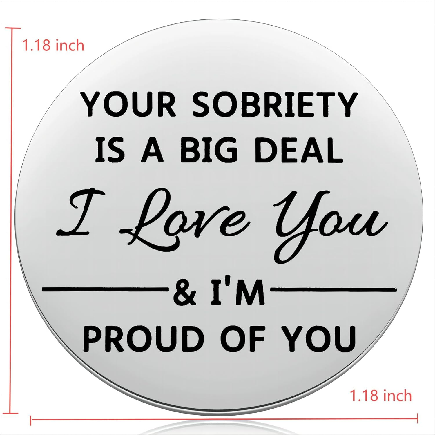 Ukodnus 1 to 11 Months Sobriety Coin, 1 to 30 Years Sober Coin, Clean & Sober One Day at a Time, Recovery Token, AA Anniversary Medallion Chip Gifts, Alcoholics Anonymous image number 3
