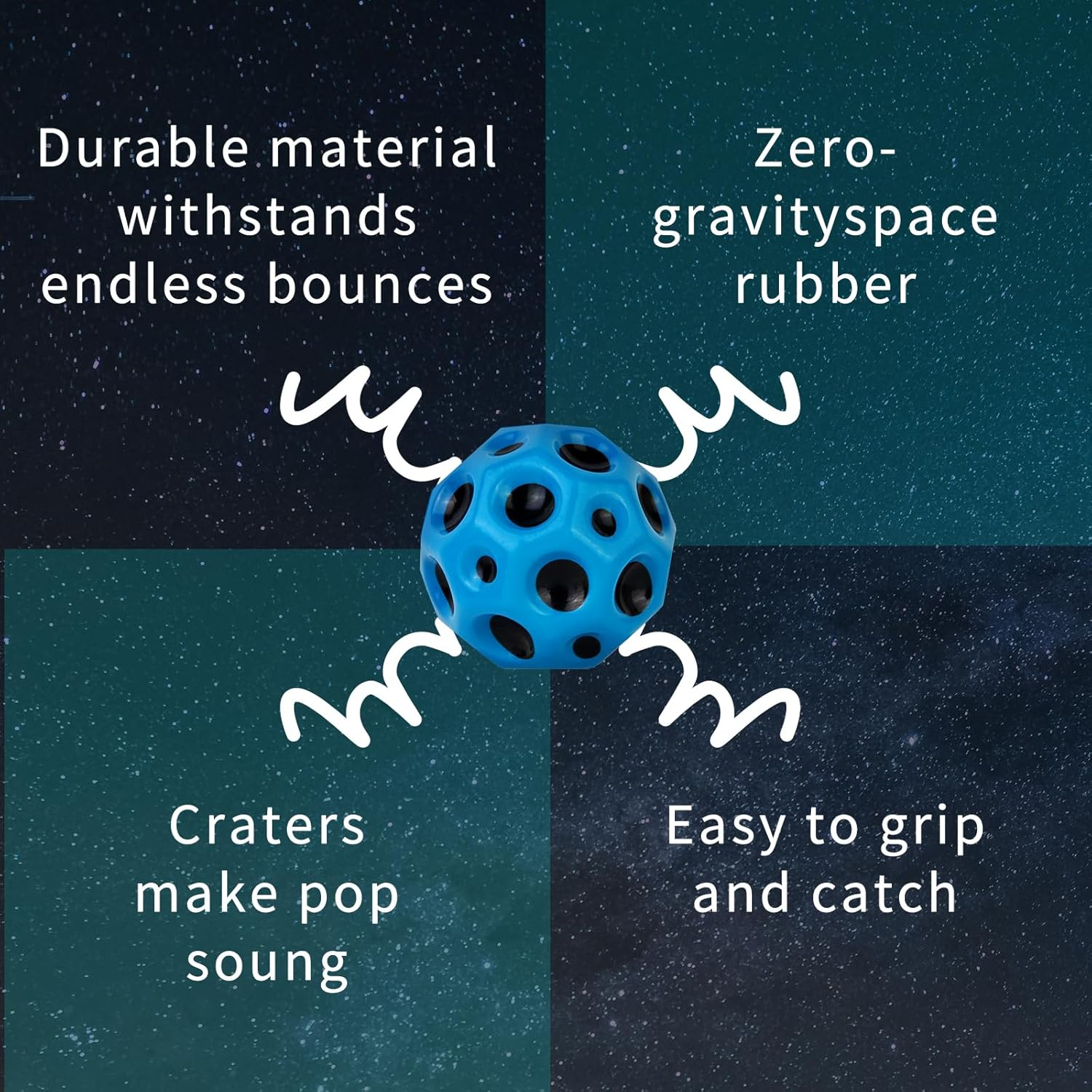 TVMPKIX Space Ball，High Bouncy Balls, TK Is Super Hot Moon Balls and Space Balls for Kids,Improve Hand-Eye Coordination Bubble Ball Space Galaxy Bouncy Ball Easy to Grip and Catch. (3 Pack) - 3 Red image number 2