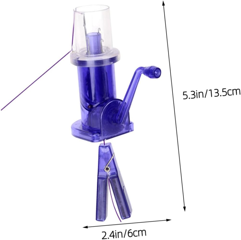 VILLFUL Hand Operated Knitting Mill Machine for Diy Crafts Blue Mini Spool Knitter Tool for Beginners Easy to Use Wool Winder for Bracelet Making and Home Projects