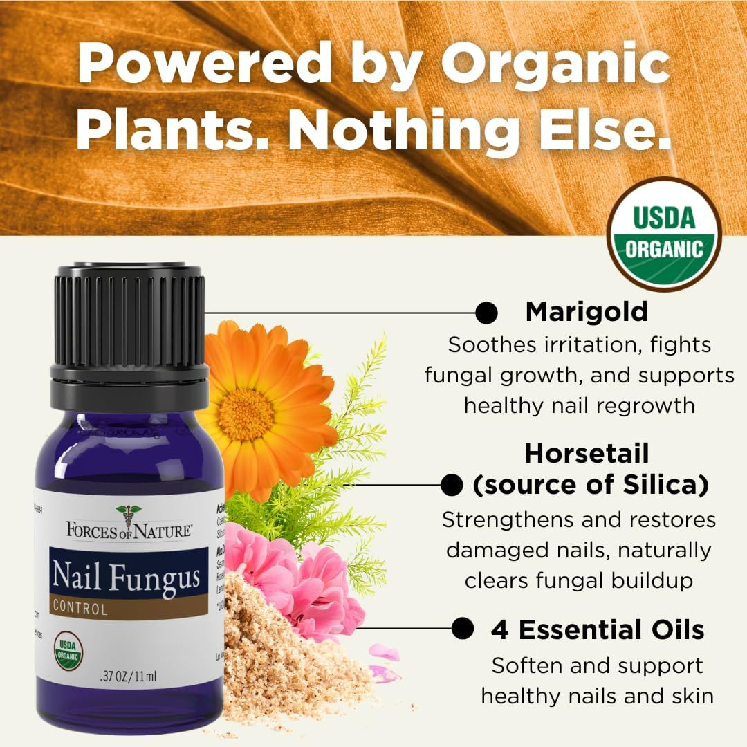 Forces of Nature -Natural, Organic Nail Fungus Treatment (11Ml) Non GMO, No Harmful Chemicals, Nontoxic &ndash;Fight Damaged, Cracked, Brittle, Discolored Yellow and Black Toenails, Fingernails image number 6