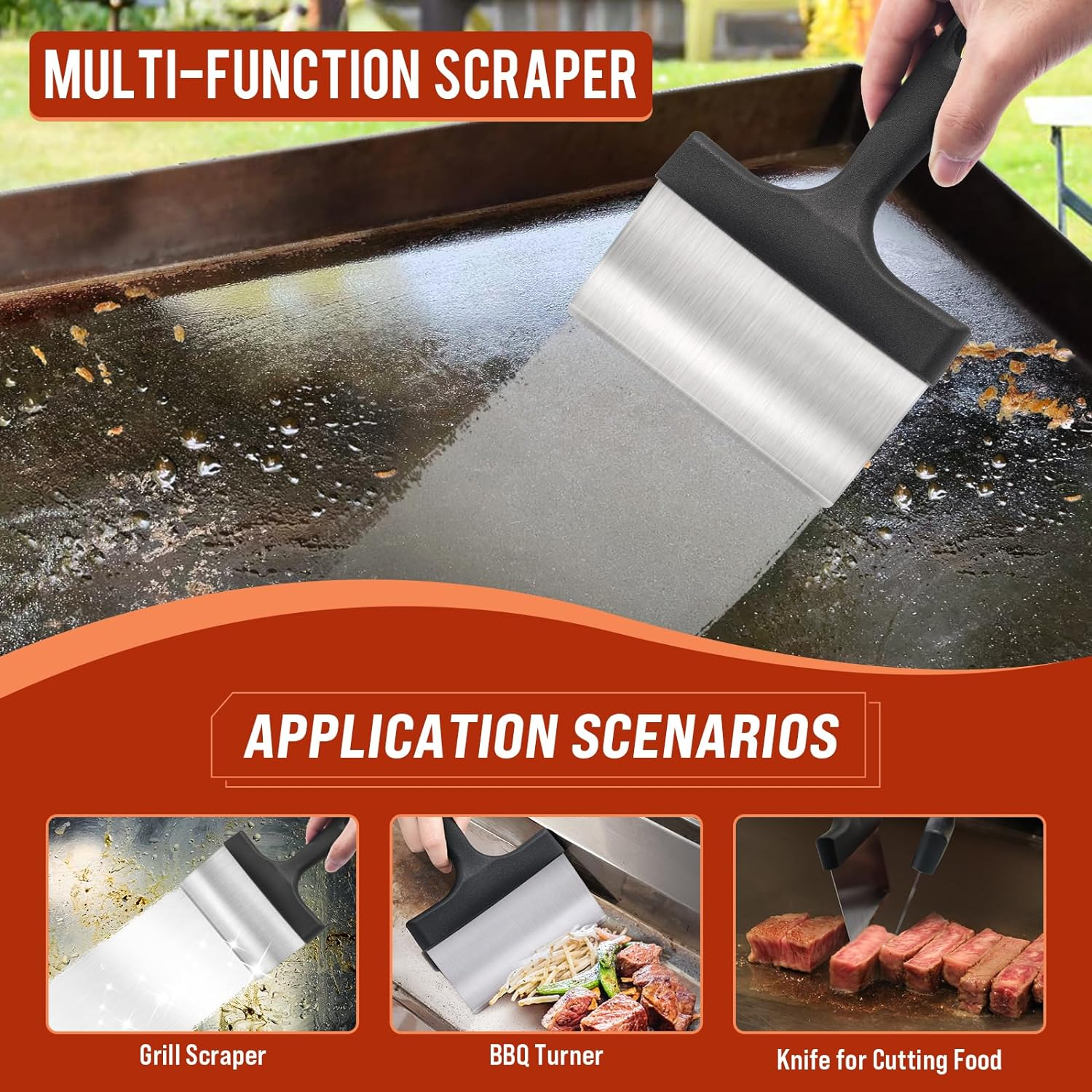 Griddle Cleaning Kit for Blackstone, Flat Top Grill Cleaning Kit with Grill Stone, Griddle Scraper & Griddle Brush Easy to Remove Stain image number 4